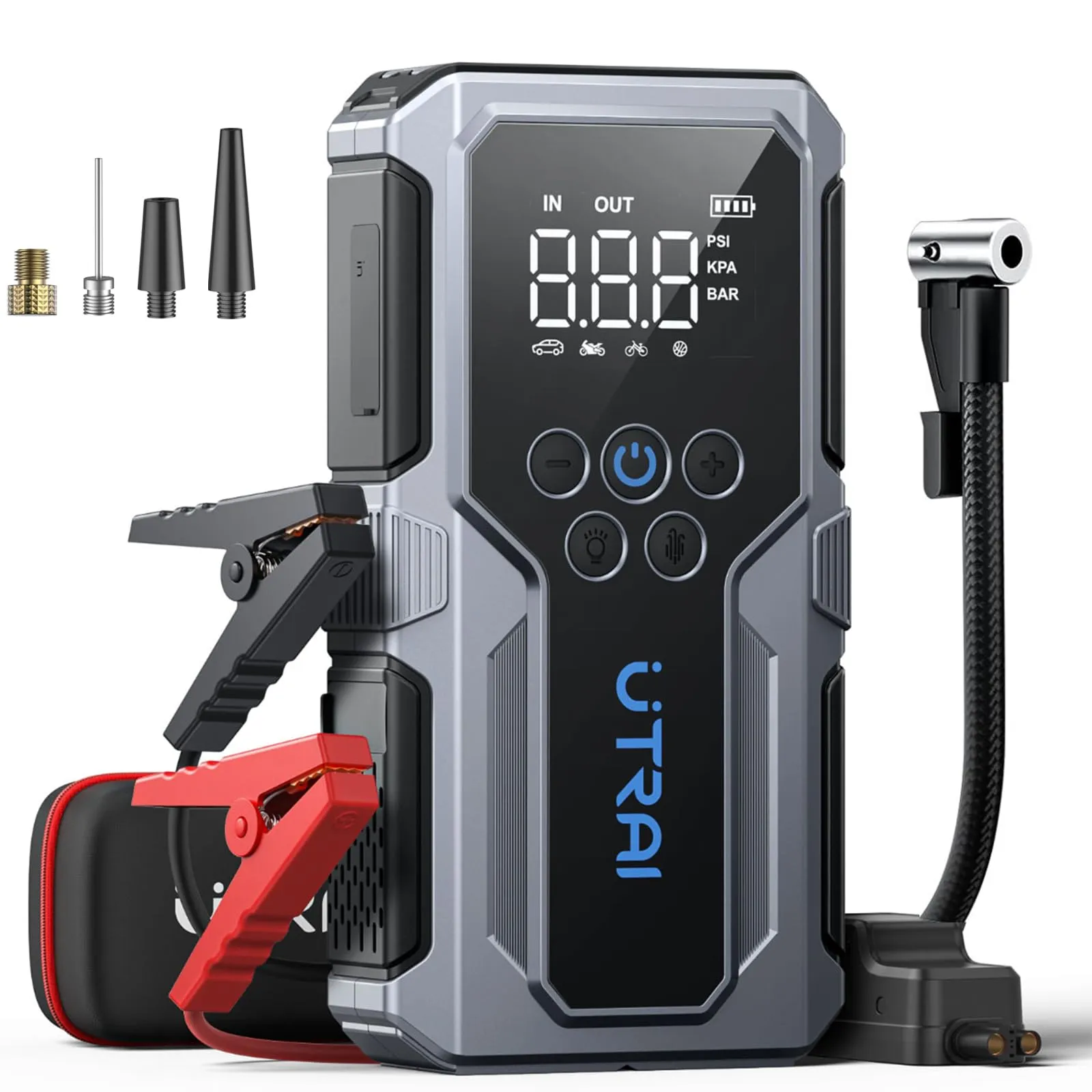 UTRAI Avviatore Batteria Auto con Compressore 150PSI