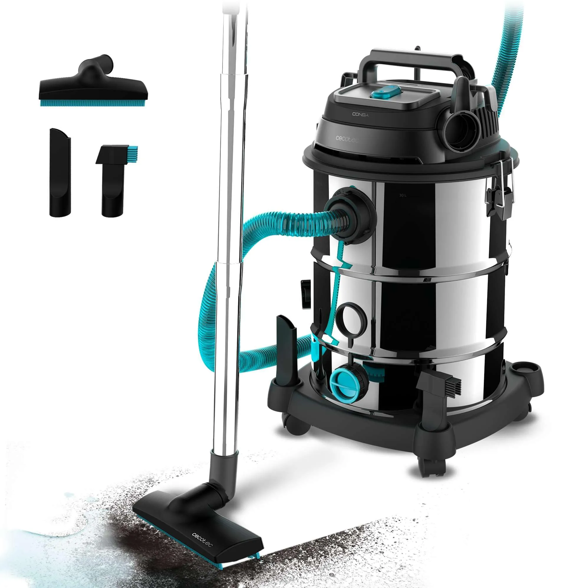 Cecotec Aspiratore Solidi Liquidi Conga Rockstar Wet&Dry Steel Pro