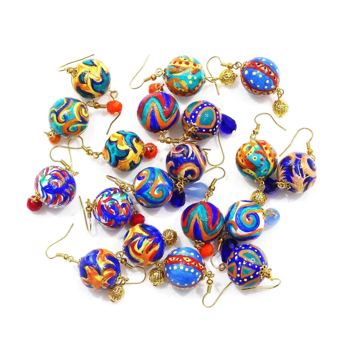 Orecchini Pendenti SFERE DI VIETRI in Ceramica Dipinta a Mano