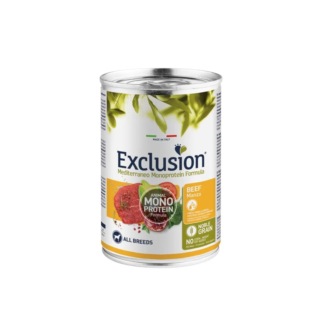 Exclusion Monoproteico All Breeds Adult Manzo - 6 Lattine da 400g