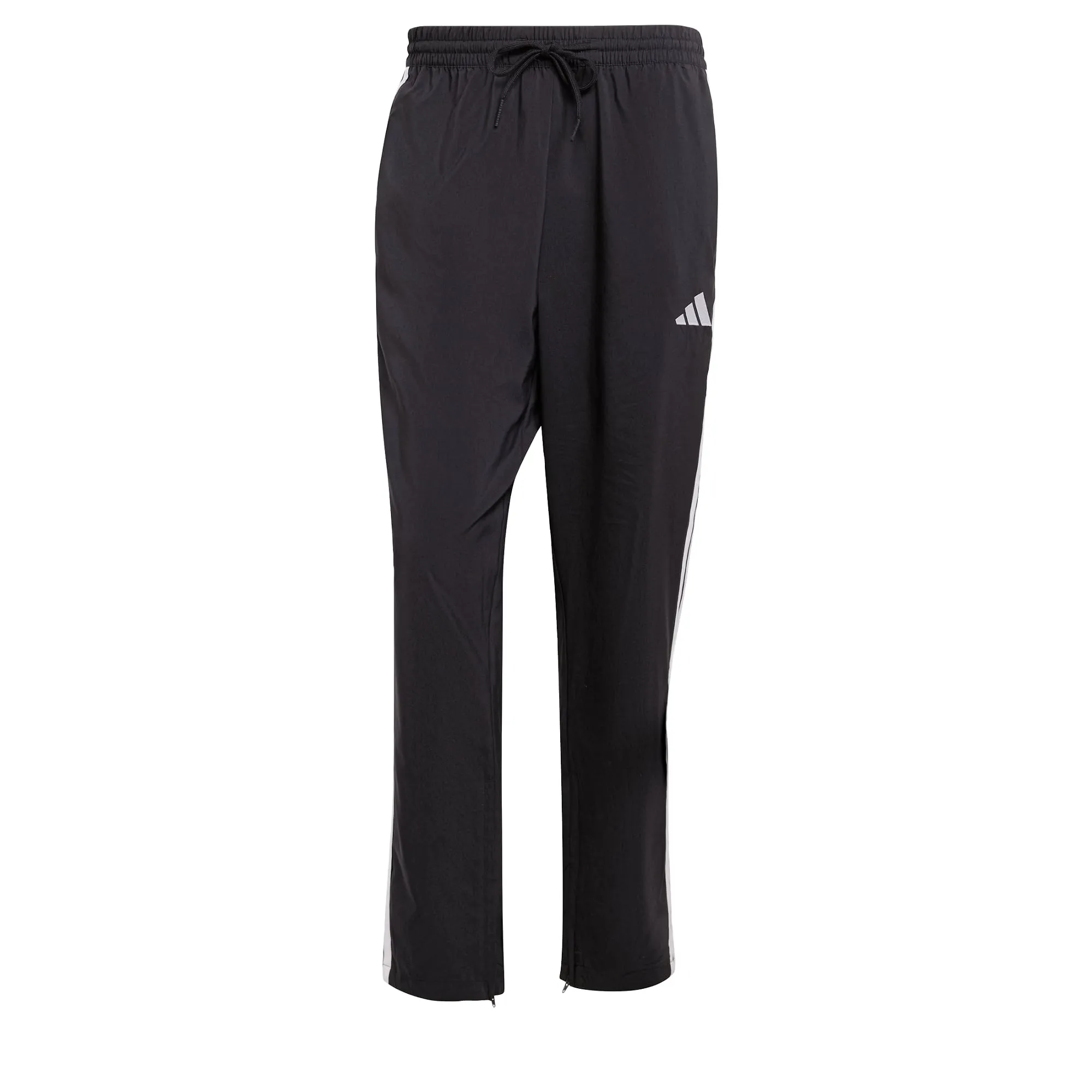 Adidas Essential Three Stripes Stanford Pant Open Hem Uomo, Nero/Bianco