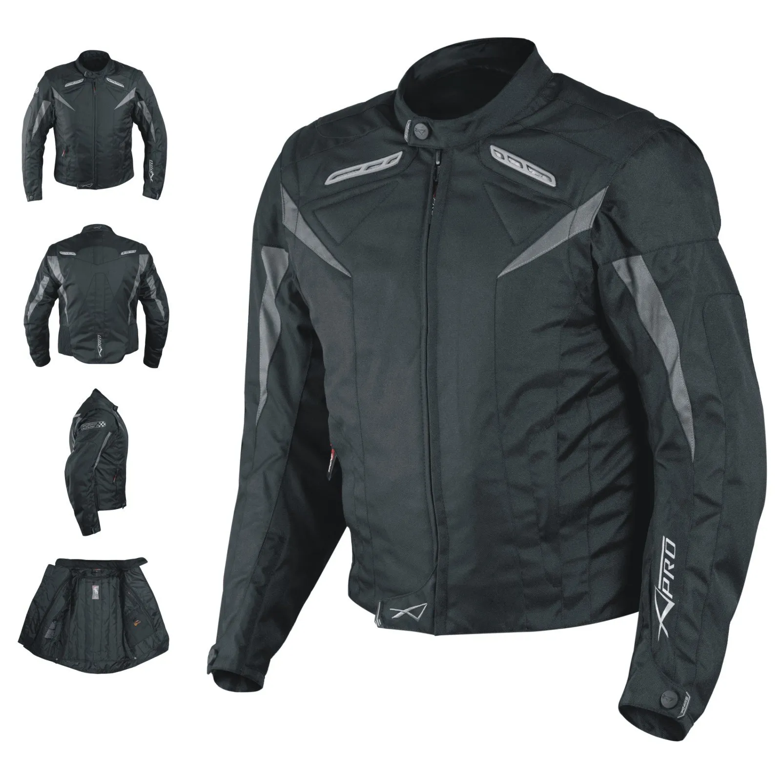 Giacca Moto A-pro CE Protezioni Tessile Manica Smontabile Gilet Termico Nero L