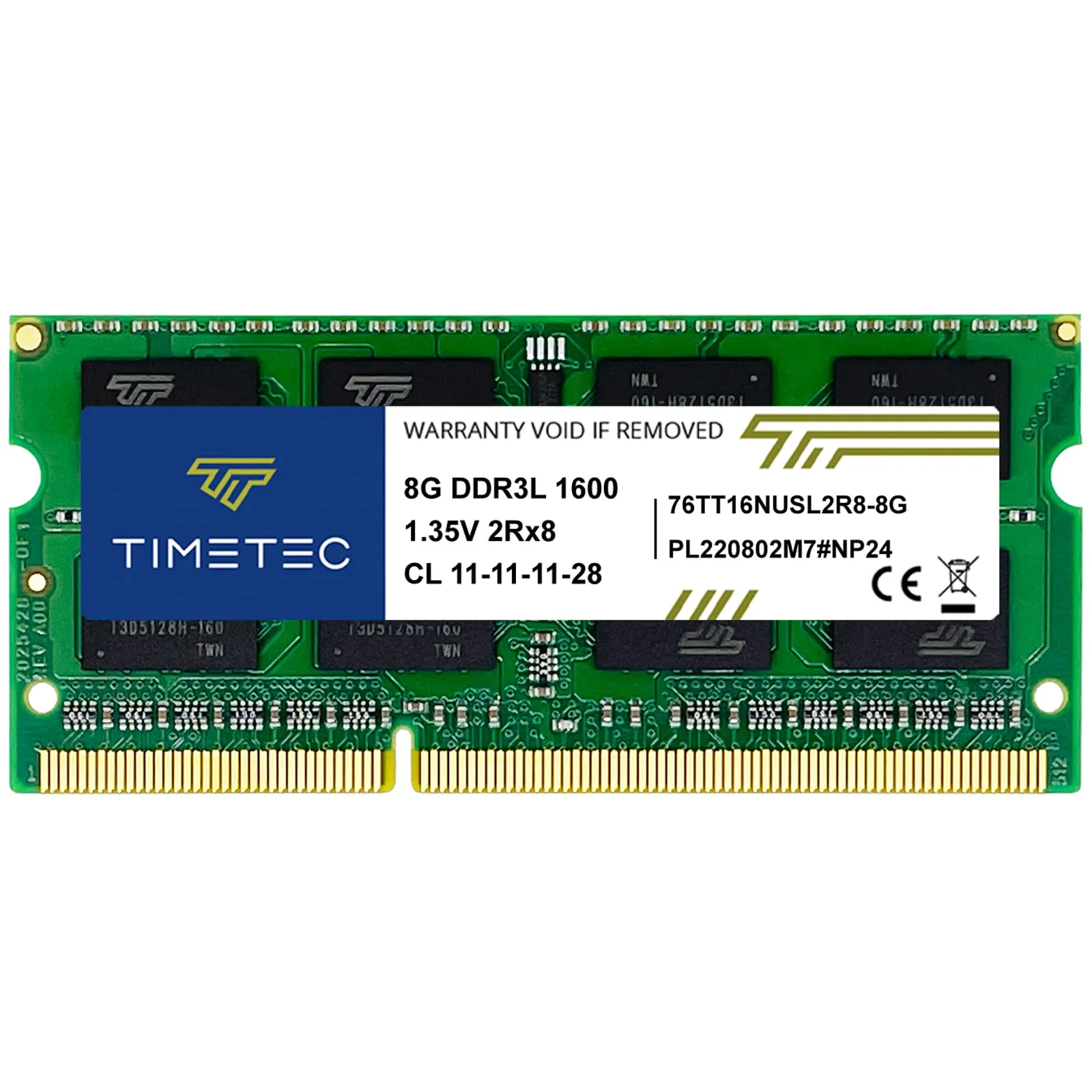 Timetec 8GB DDR3L/DDR3 1600 MHz SODIMM Memoria RAM