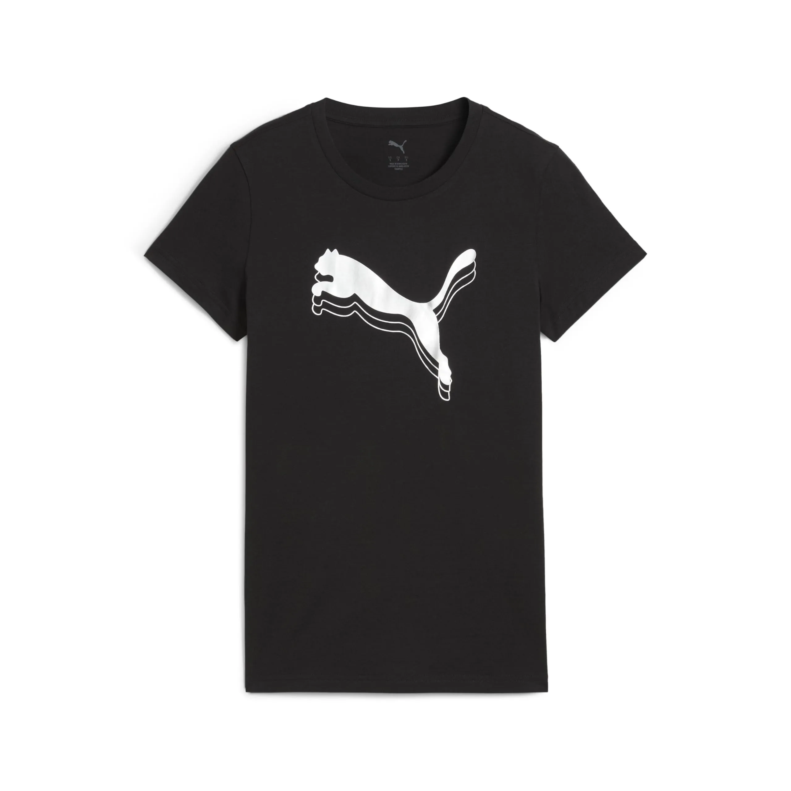 PUMA Ess Metallic Tee, Maglietta Unisex - Adulto, Nera con Dettagli Argentati
