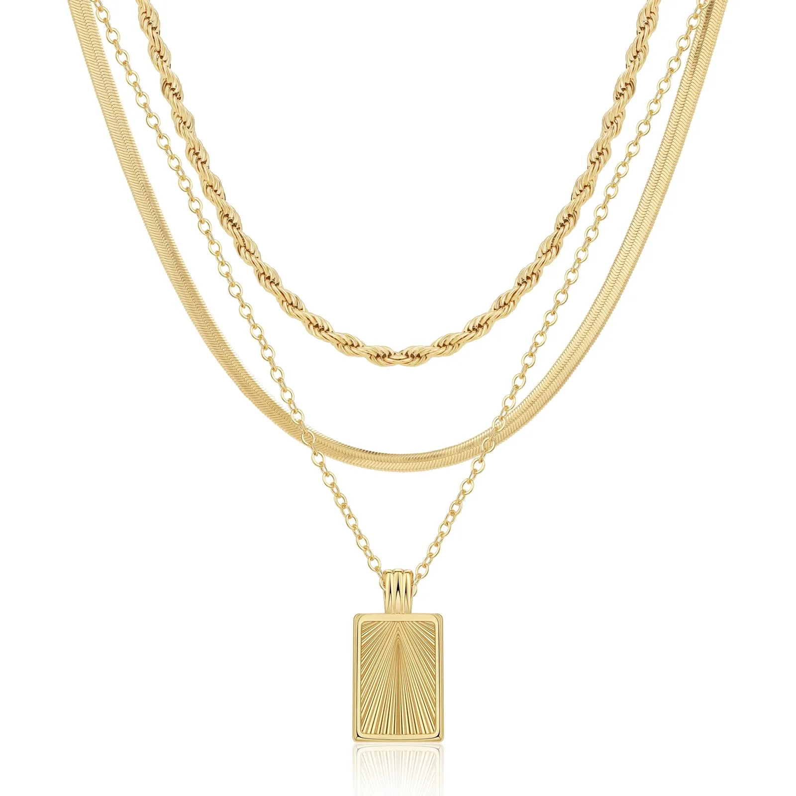 VIROMY Collana Oro Donna: Set di Collane a Strati Placcate Oro 14K