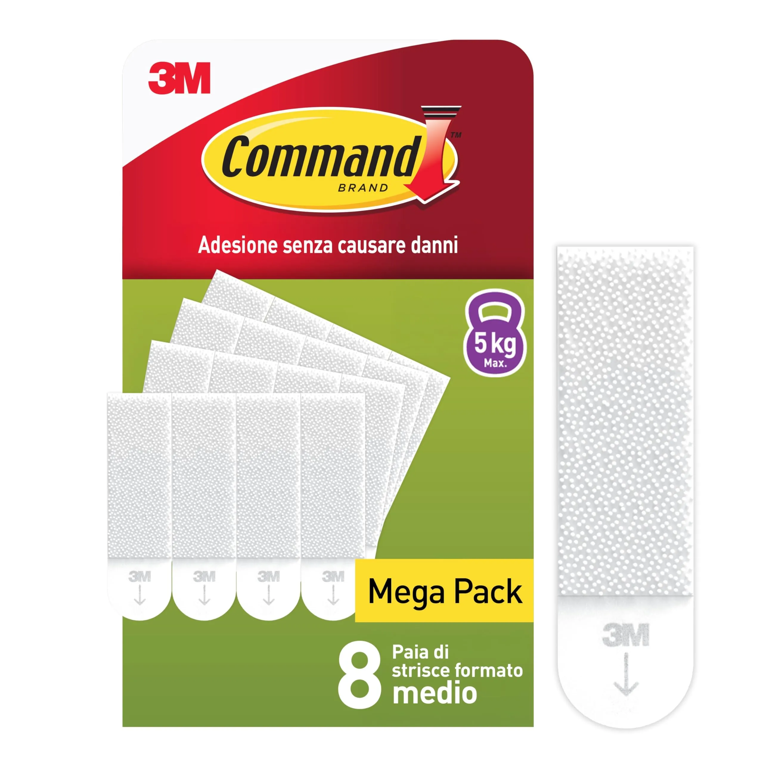 Command Strisce Adesive Appendiquadri Medie, 8 Paia