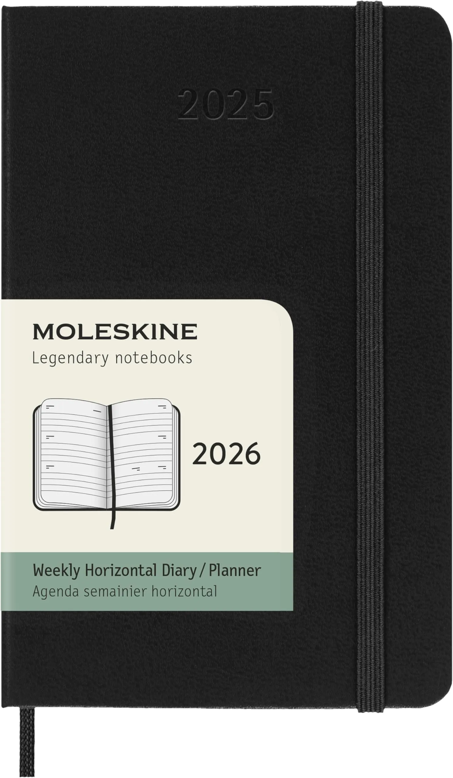 Moleskine Agenda Settimanale Orizzontale 2026 Pocket Nera