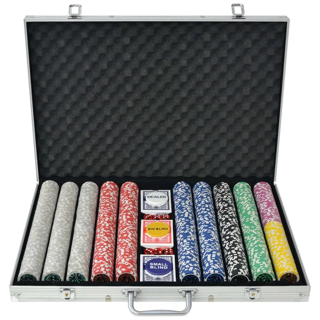 vidaXL Set Gioco Poker 1000 Chips Laser Valigetta Alluminio
