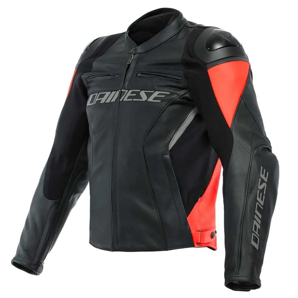 Dainese Racing 4 Giacca in pelle moto Nero/Rosso