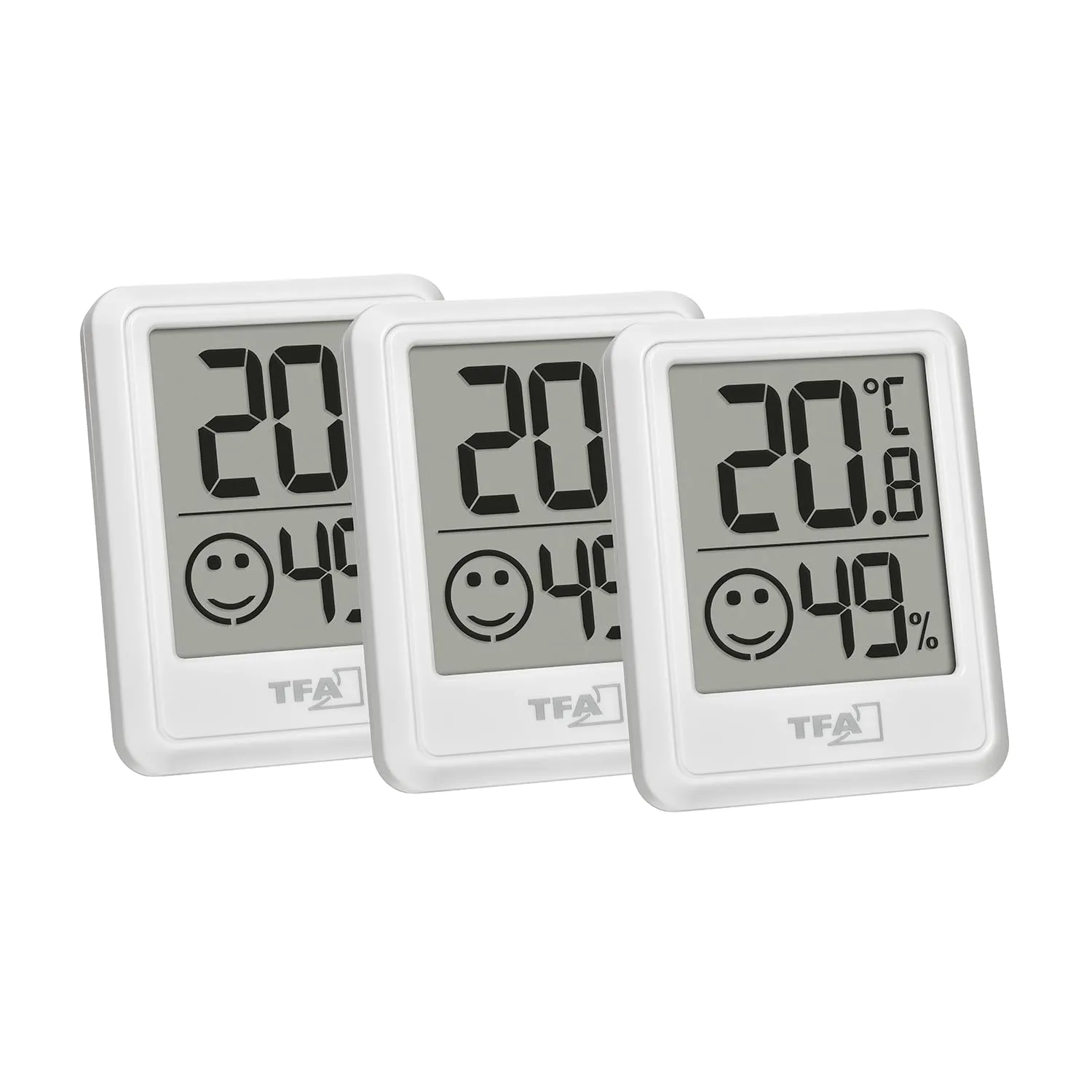 TFA Dostmann Mini Termometro Igrometro Digitale, Set da 3