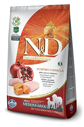 Farmina N&D Grain Free Zucca Pollo e Melograno per Cani Adulti Taglia Media/Grande - 2.5 kg