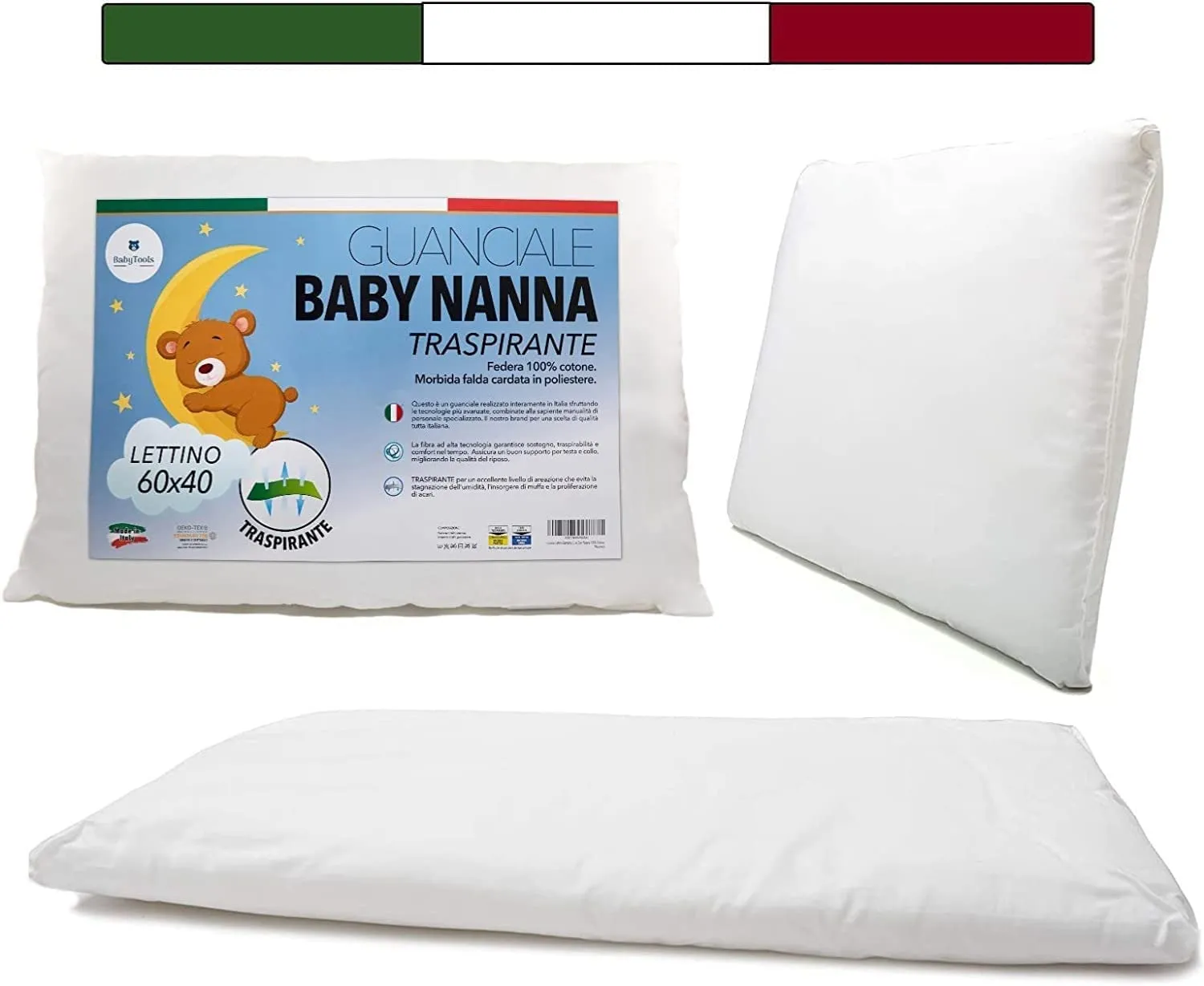 Cuscino Lettino Bambino Traspirante Antiacaro
