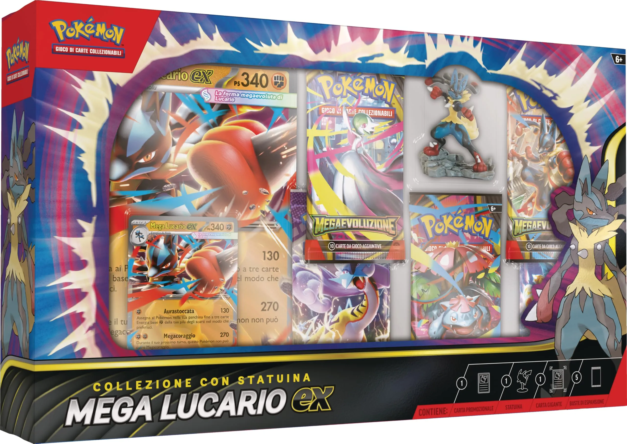 Collezione Pokémon con Statuina Mega Lucario-ex