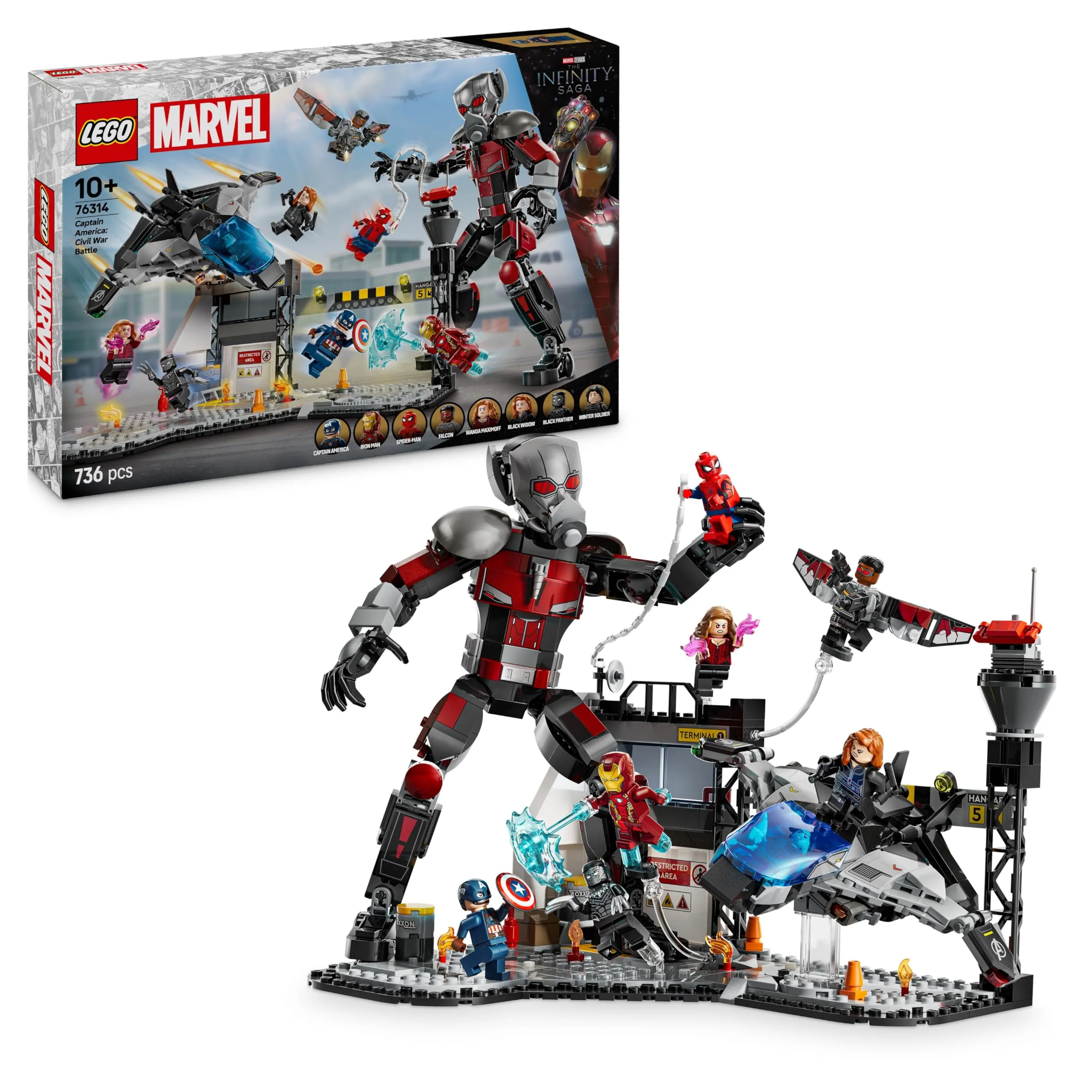 LEGO Marvel Azione di Battaglia Captain America: Civil War - Set con Supereroi 76314