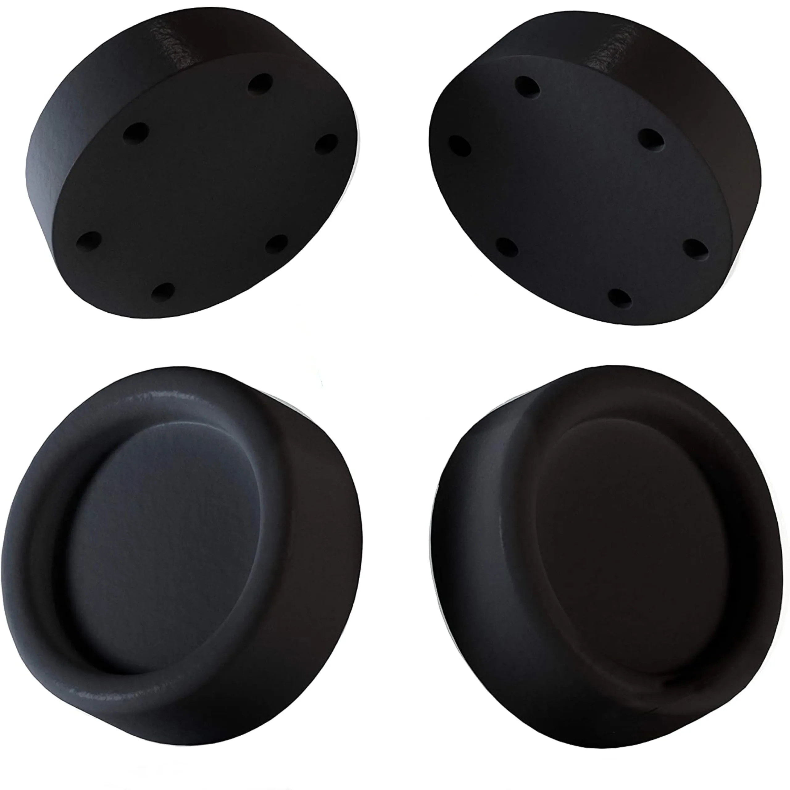 Plemont Set di 4 Piedini Antivibrazione Universali per Lavatrice e Asciugatrice - Riduzione del Rumore e Vibrazioni - Accessori e Ricambi Universali per Elettrodomestici - Nero, 13,5 x 13,5 x 2,3 cm