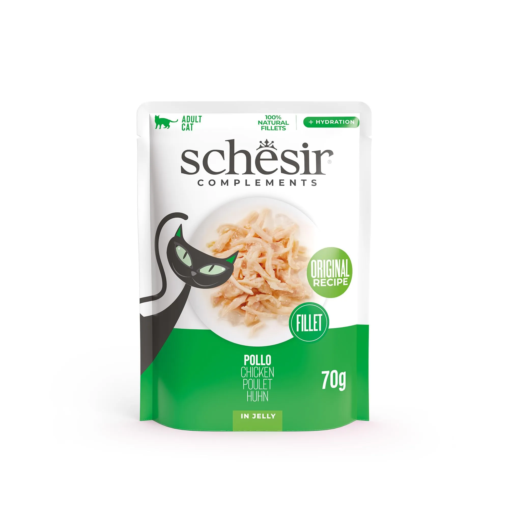 Schesir Filetti di Pollo in Gelatina per Gatti - 12 x 70g