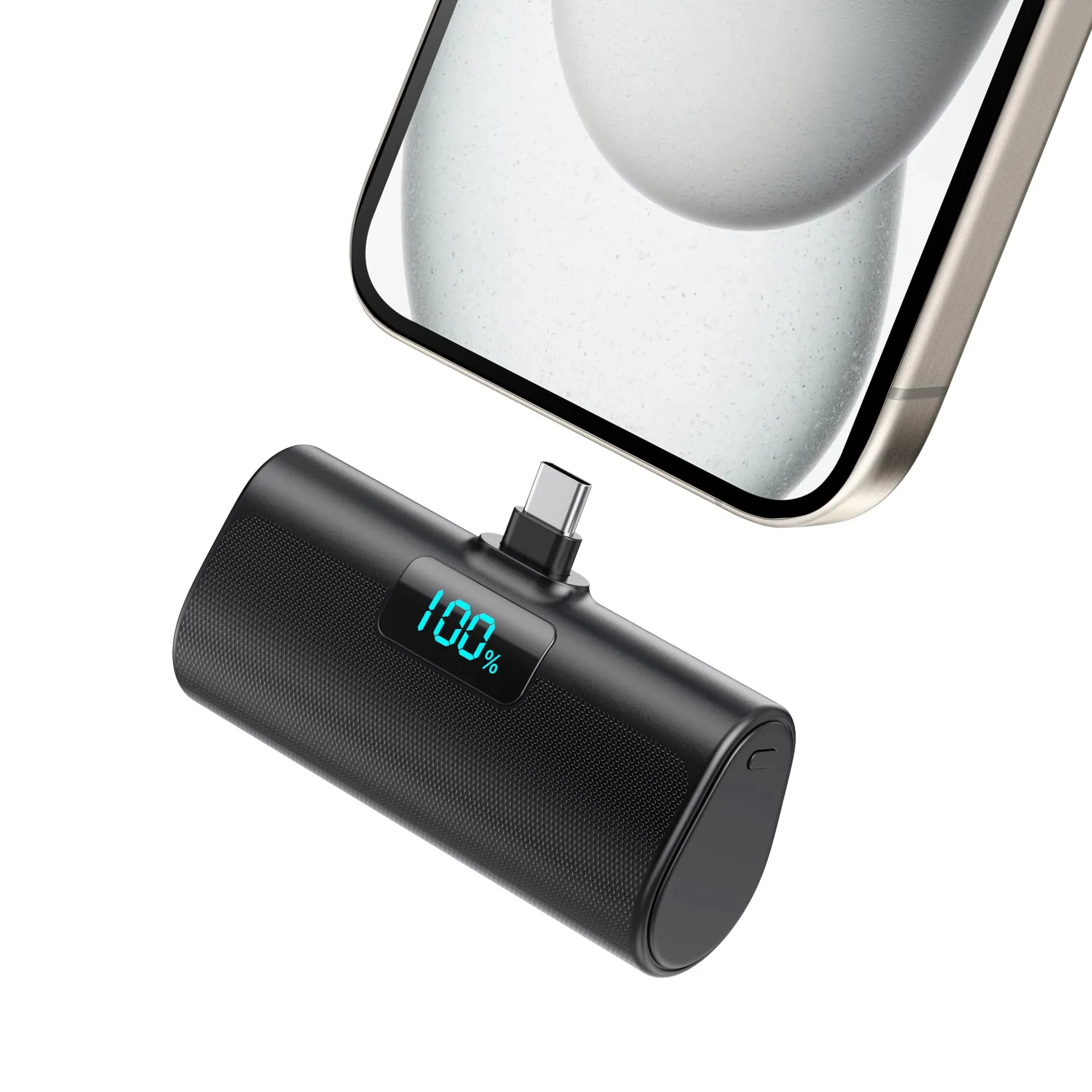 Power Bank 5200mAh, Ultra-piccolo&Ultra-compatto Caricatore Portatile USB C PD Ingressi&Uscite Mini Powrbank Batteria Esterna per iPhone 16/15 Android Samsung Galaxy Note Huawei iPad Pro/Air-Nero