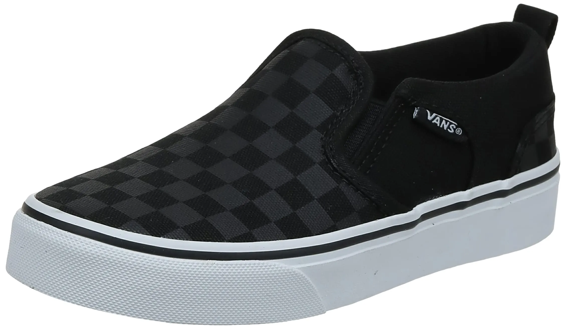 Vans Asher Checker Black Black - Scarpe da Ginnastica Unisex Bambini e Ragazzi