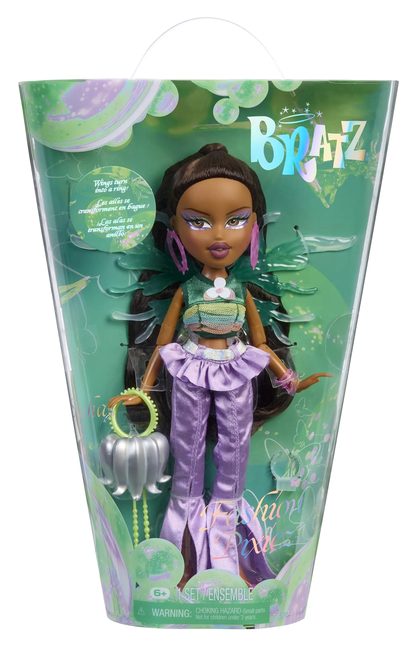 Bratz Fashion Pixiez Sasha - Bambola Fantasy da Collezione con Abiti e Accessori