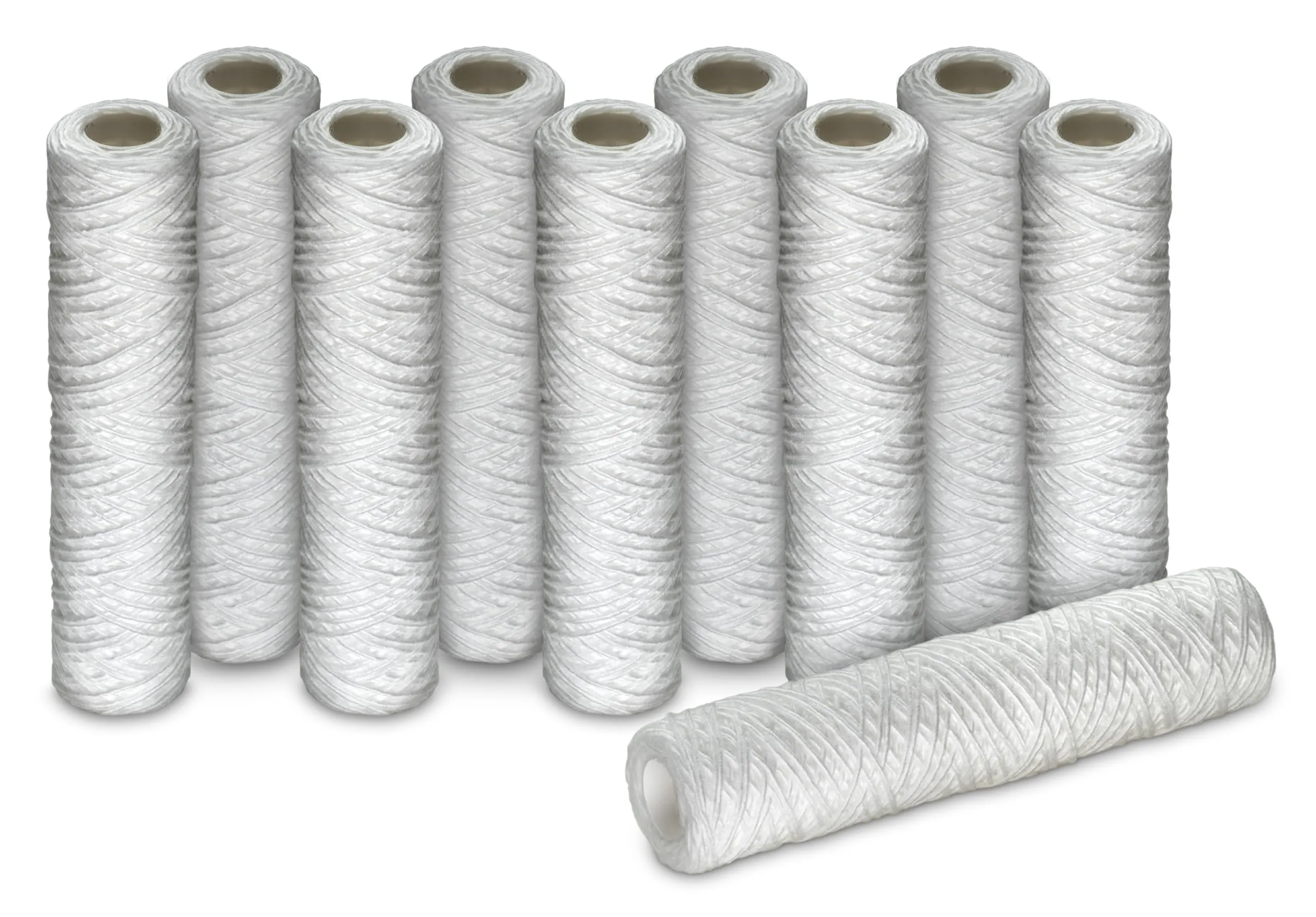 WK - Cartuccia Filtrante per Filtro Acqua in Filo Avvolto, 10 Pz, 10 Pollici, 50 Micron