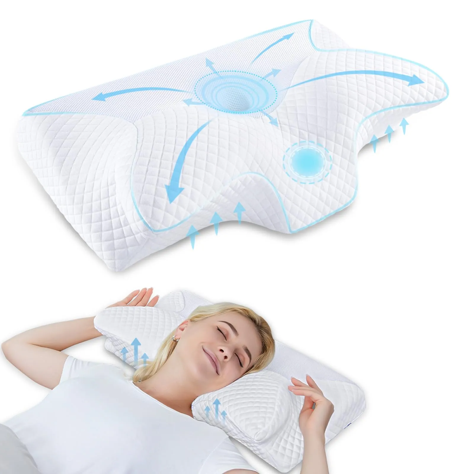 Cuscino Cervicale Ergonomico HOMCA in Memory Foam per un Supporto Ottimale