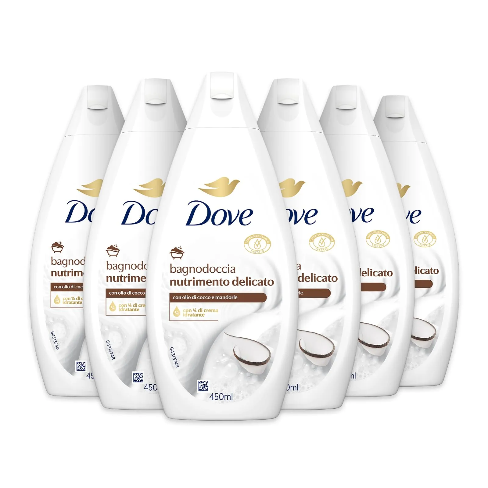 Dove Bagnodoccia Nutrimento Delicato Cocco e Mandorla - 6x450ml
