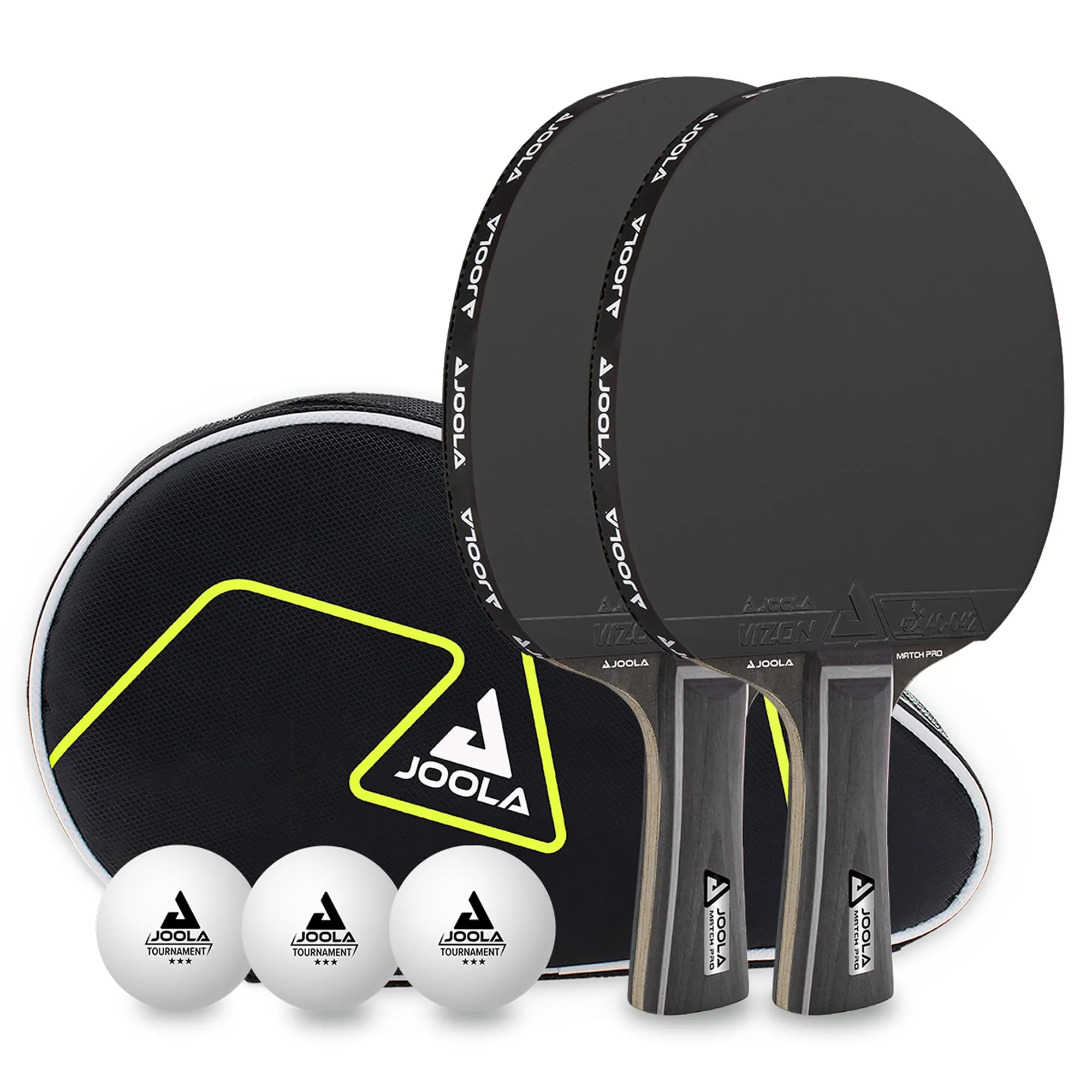 JOOLA Black Duo PRO - Set Ping Pong con Racchette, Palline e Custodia