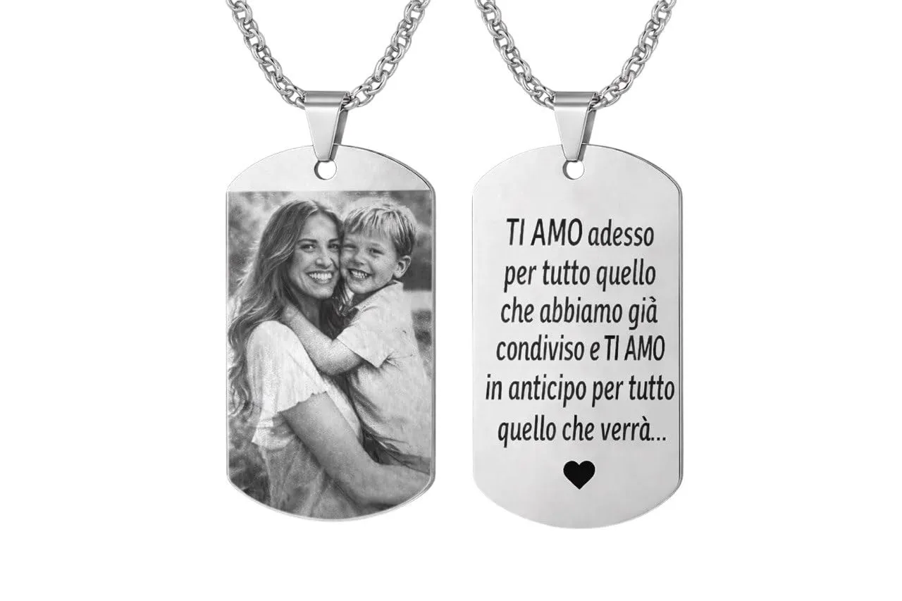Collana Militare Personalizzata con Ritratto e Testo Incisi