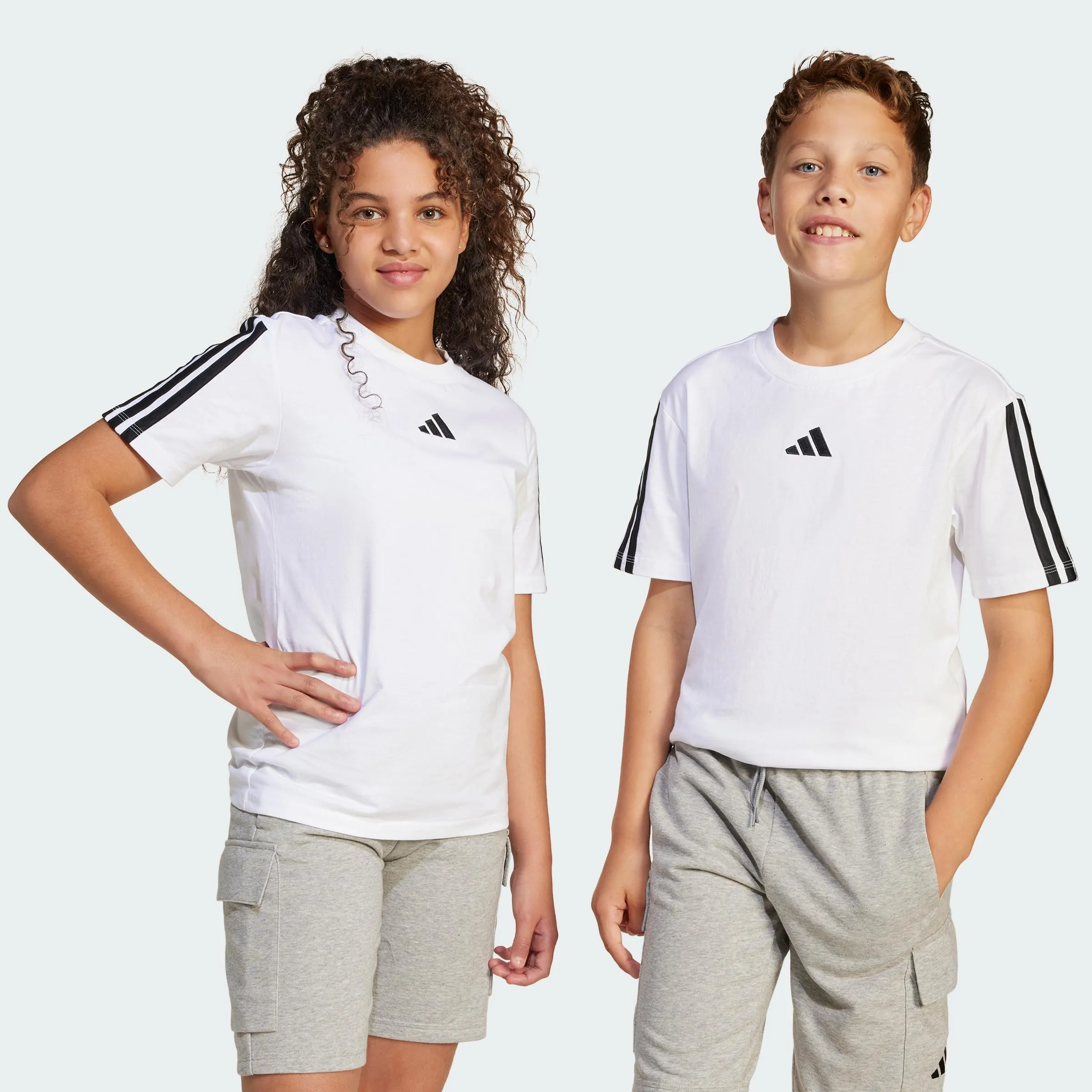adidas Essentials T-Shirt Unisex - Bianco/Nero (13-14 Anni)