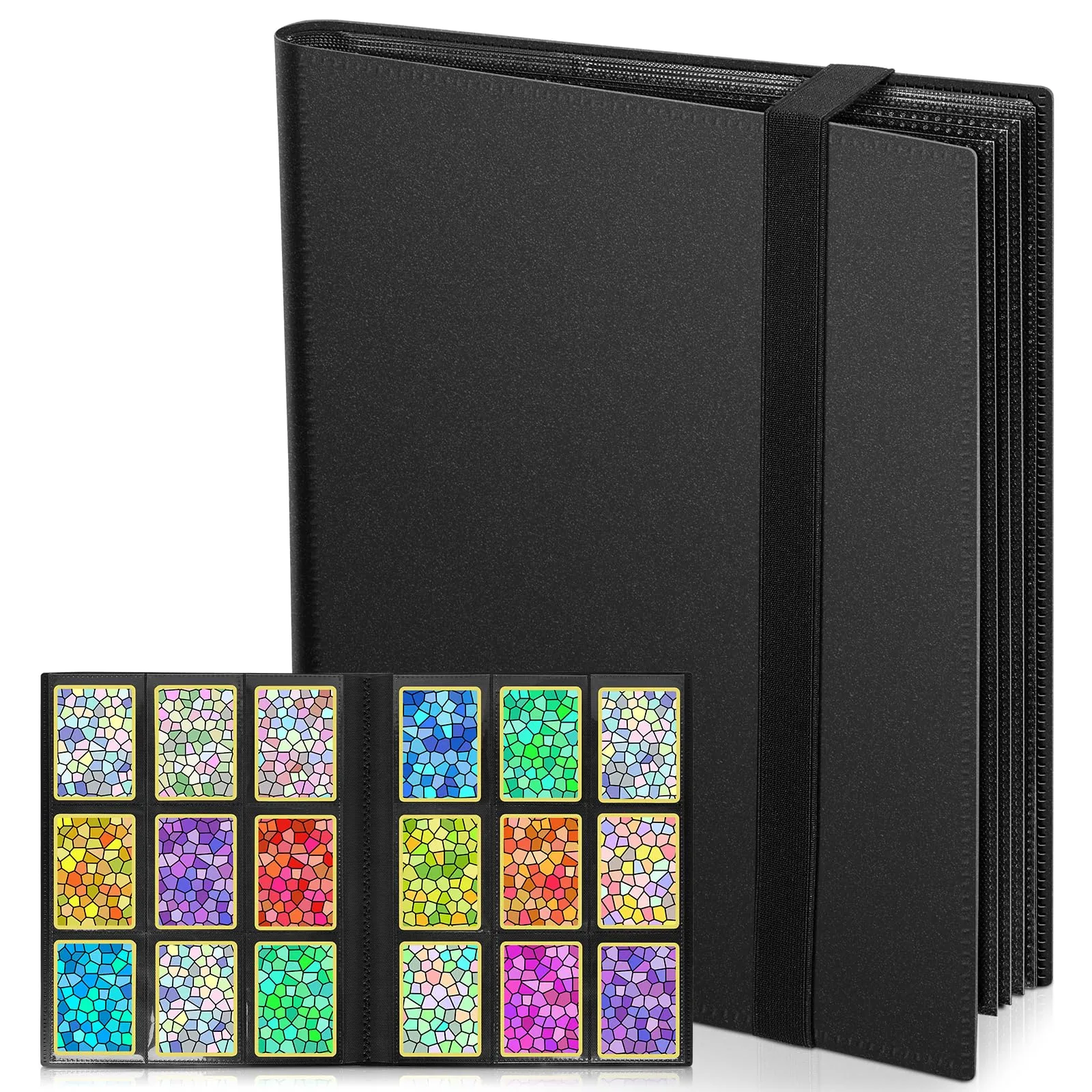 VYYTYYA Raccoglitore Carte da Gioco 432 Tasche Nero