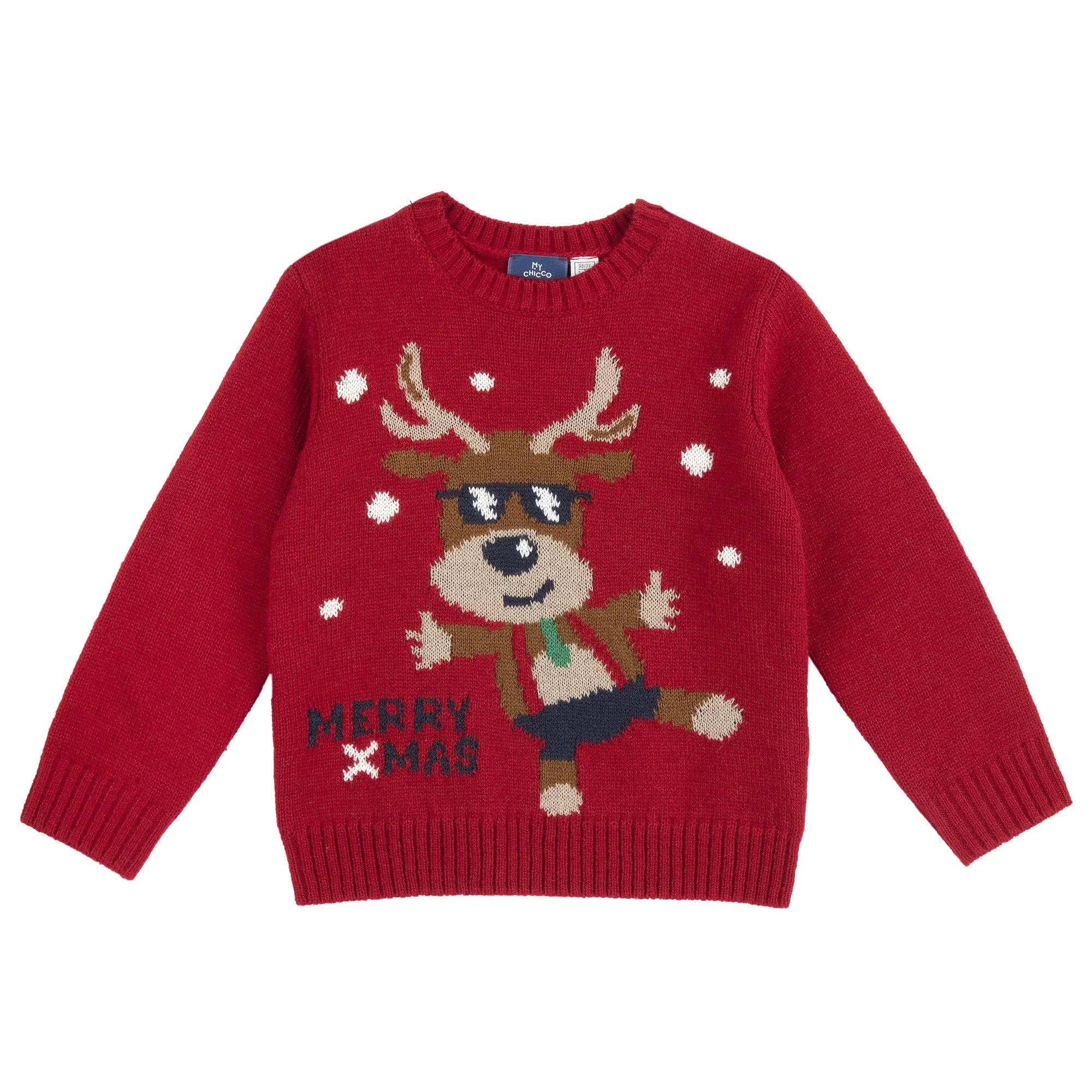 Chicco Maglione Natalizio in Tricot - Rosso, 4 Anni