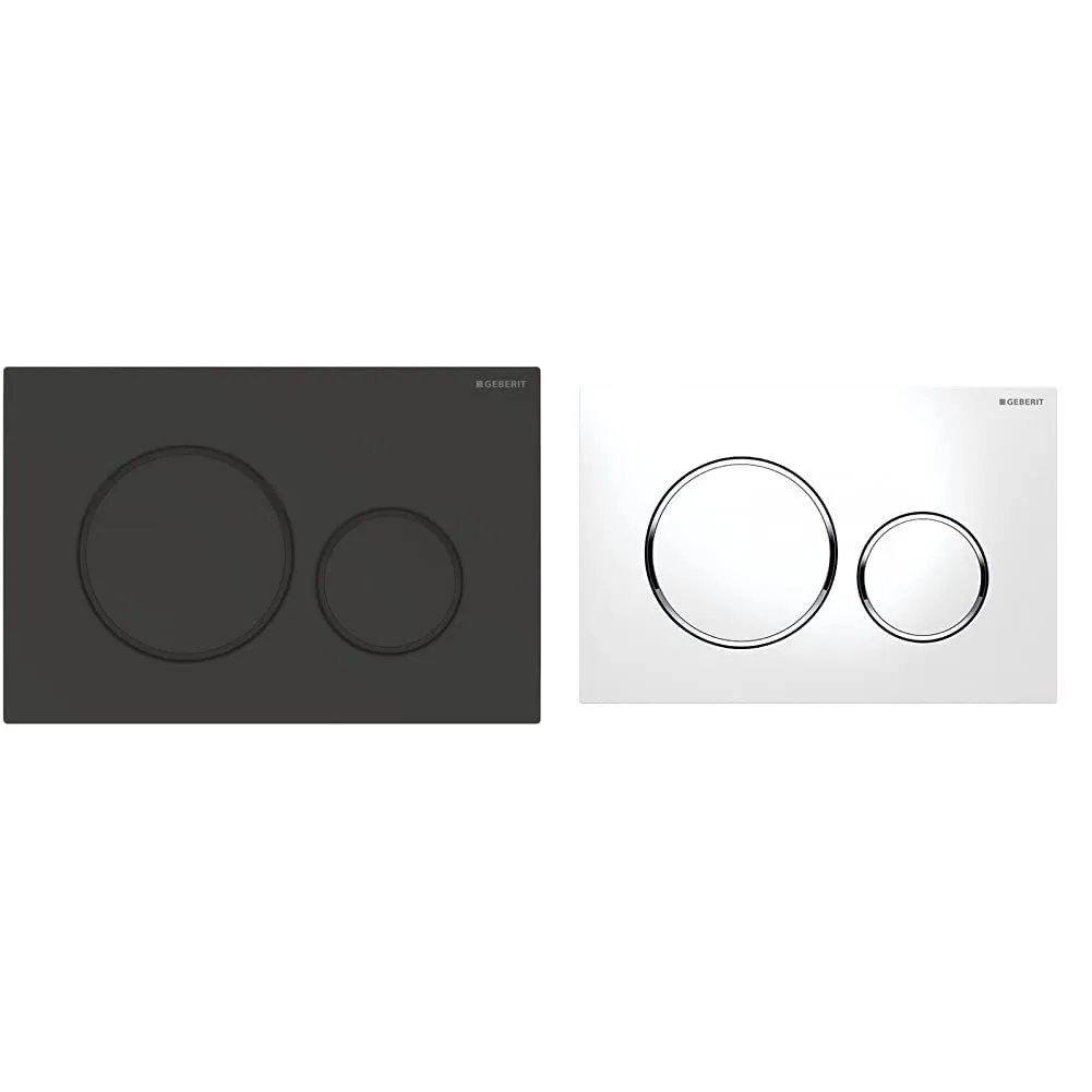 Geberit Sigma20 Placca di Comando Doppio Scarico - Nero Opaco/Nero Lucido
