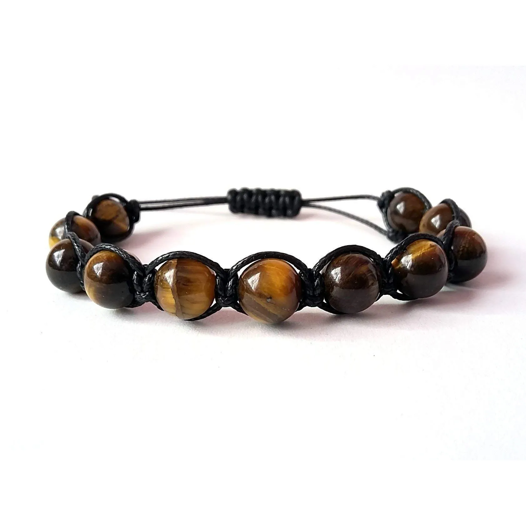Bracciale Occhio di Tigre Shamballa Unisex - Pietre Dure Naturali