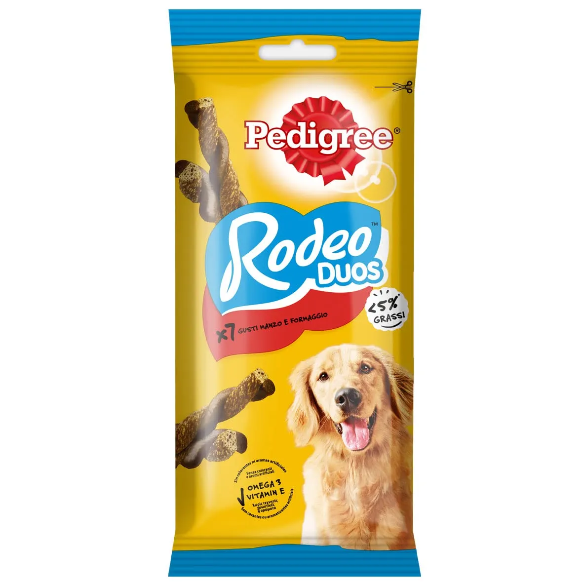 Pedigree Rodeo Ropper, Snack per Cani al gusto Manzo e Formaggio, 70 stick