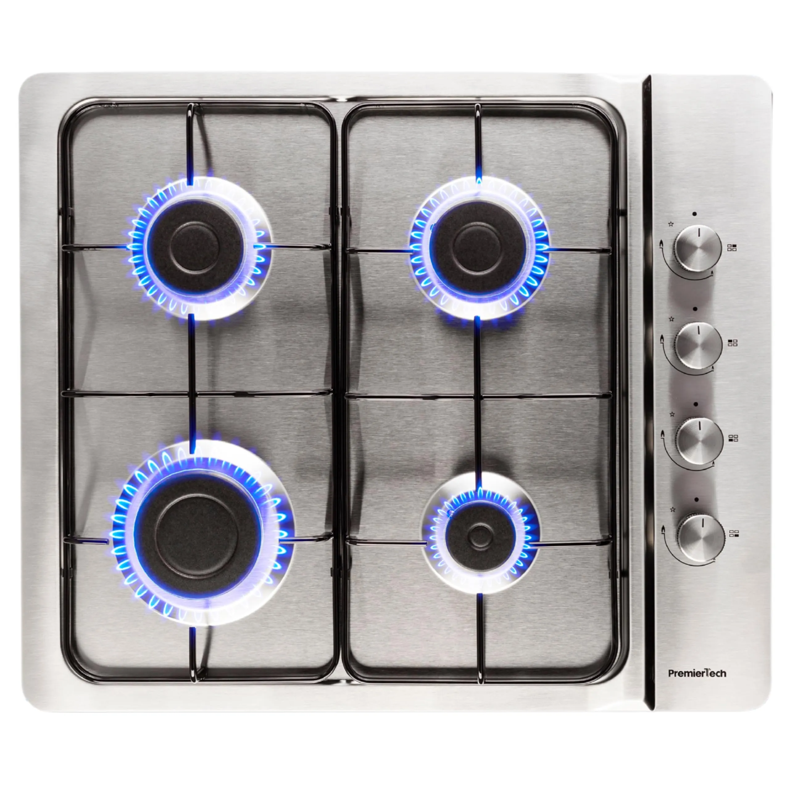 PremierTech P460IN Piano Cottura a Gas 4 Fuochi Acciaio Inox