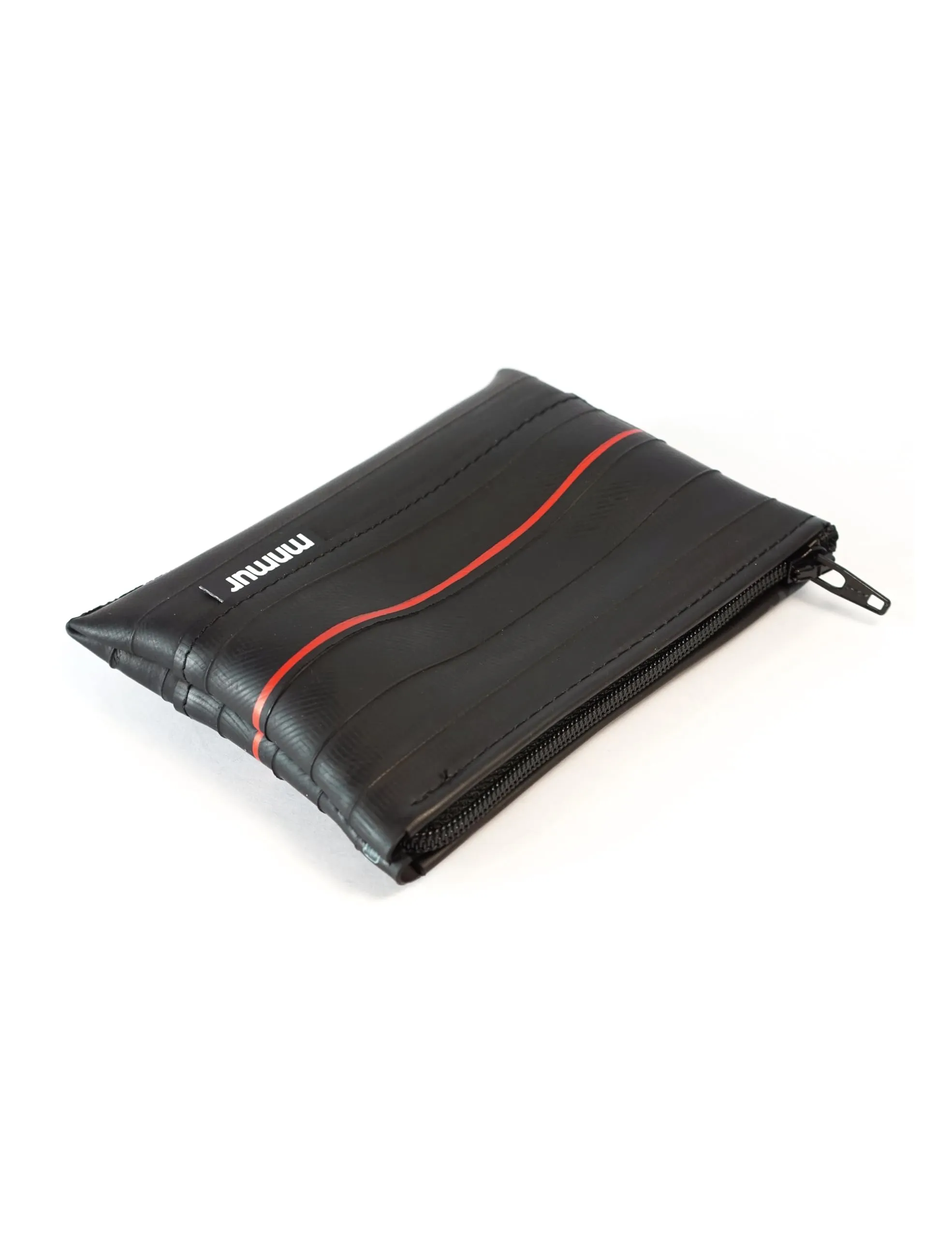 Portamonete Artigianale in Camera d'Aria Riciclata con Inserto Verde