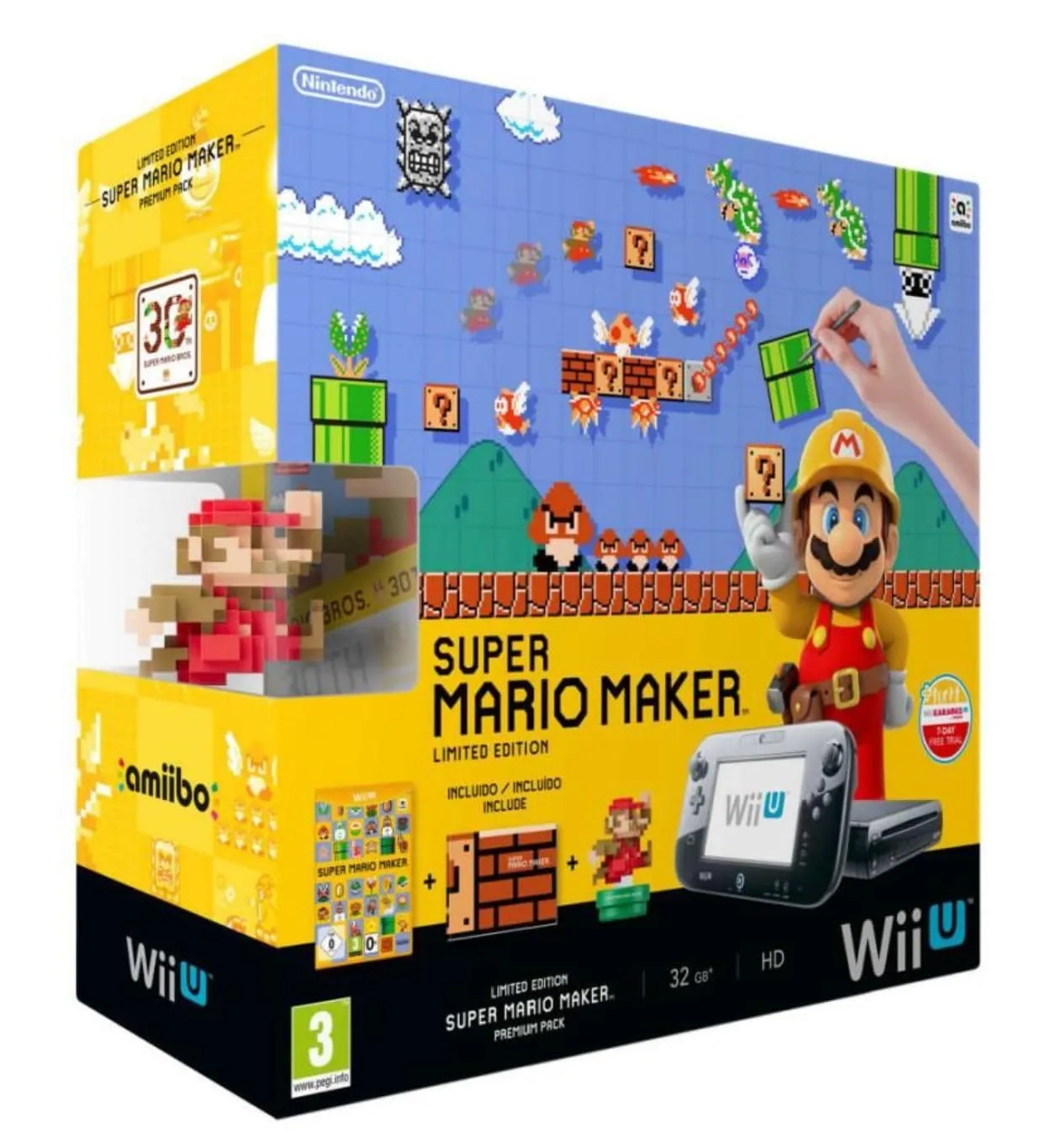 Nintendo Wii U Premium Pack Super Mario Maker + Amiibo Mario