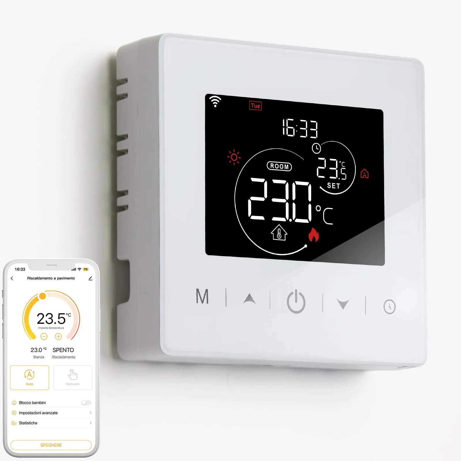 Termostato Wi-Fi a Batteria per Caldaie a Gas, Compatibile con Tuya, Smart Life, Google Assistant e Alexa