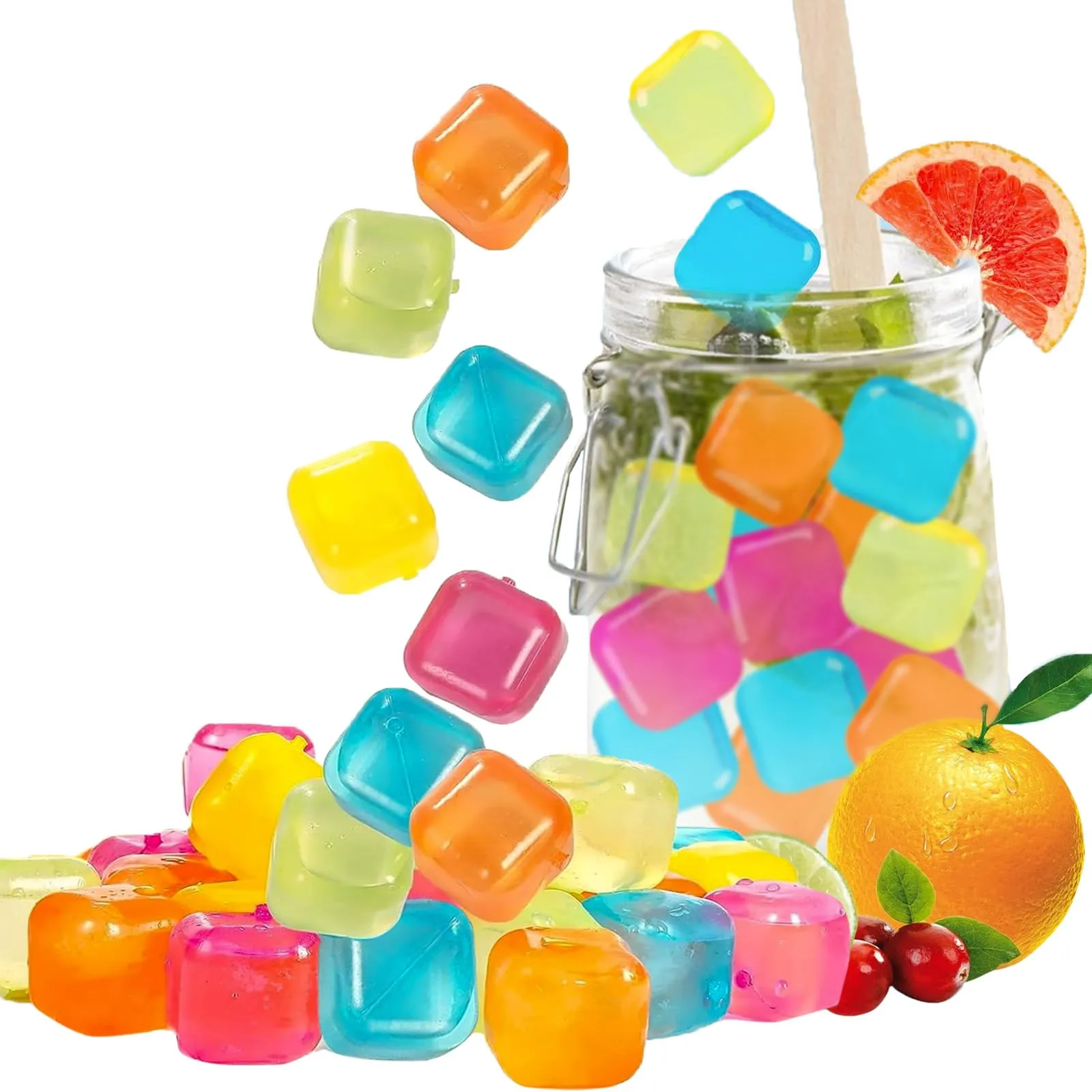 KEELYY 60 Cubetti di Ghiaccio Riutilizzabili Colorati