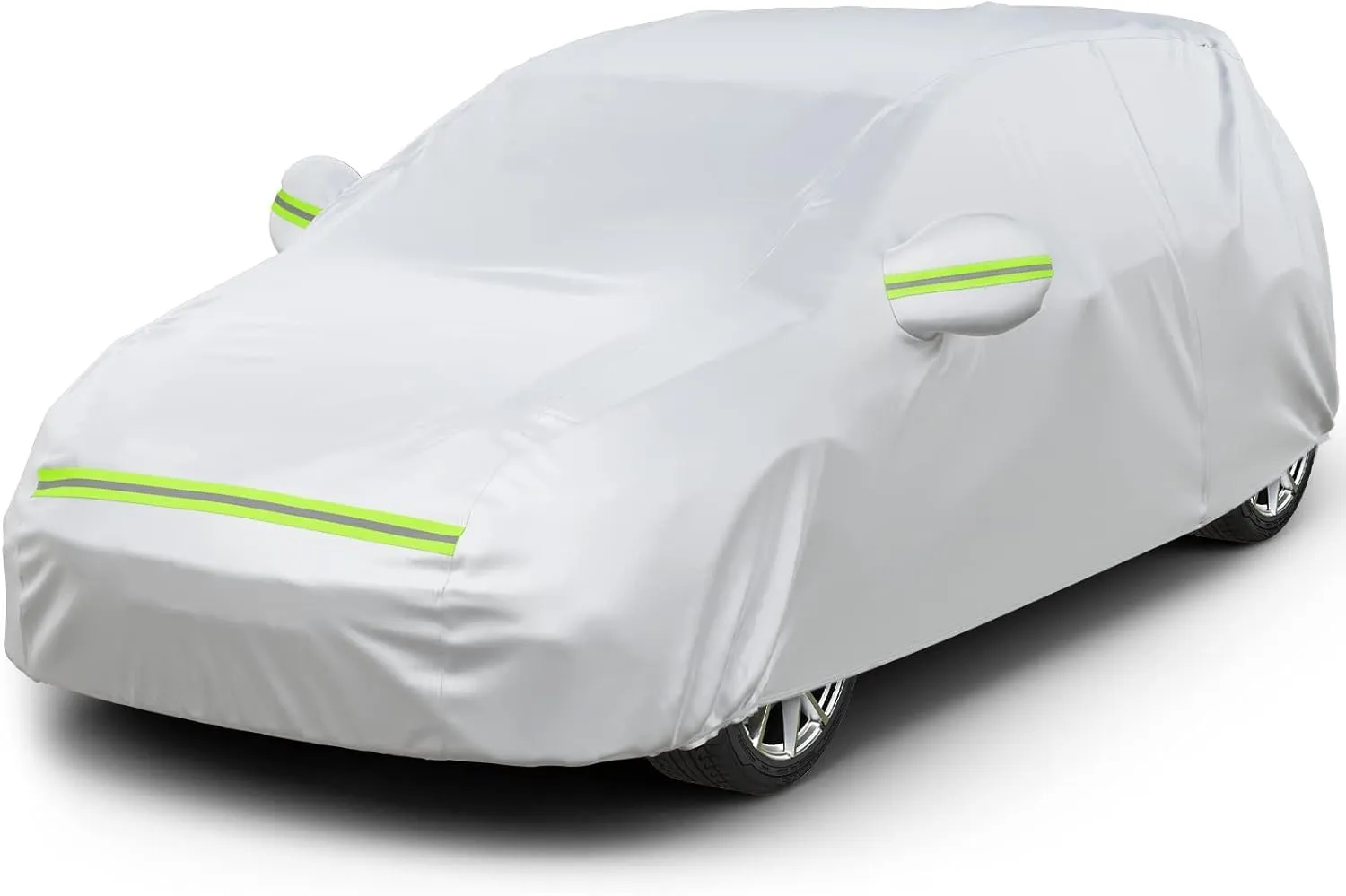 Favoto Telo Copriauto Invernale Felpato da Esterno Impermeabile Telo per Auto per Berlina 2 Volumi Realizzato in PEVA+Cotone con Zip, Resistente ad Acqua Polvere Neve Sole Freddo, 375 * 165 * 155cm