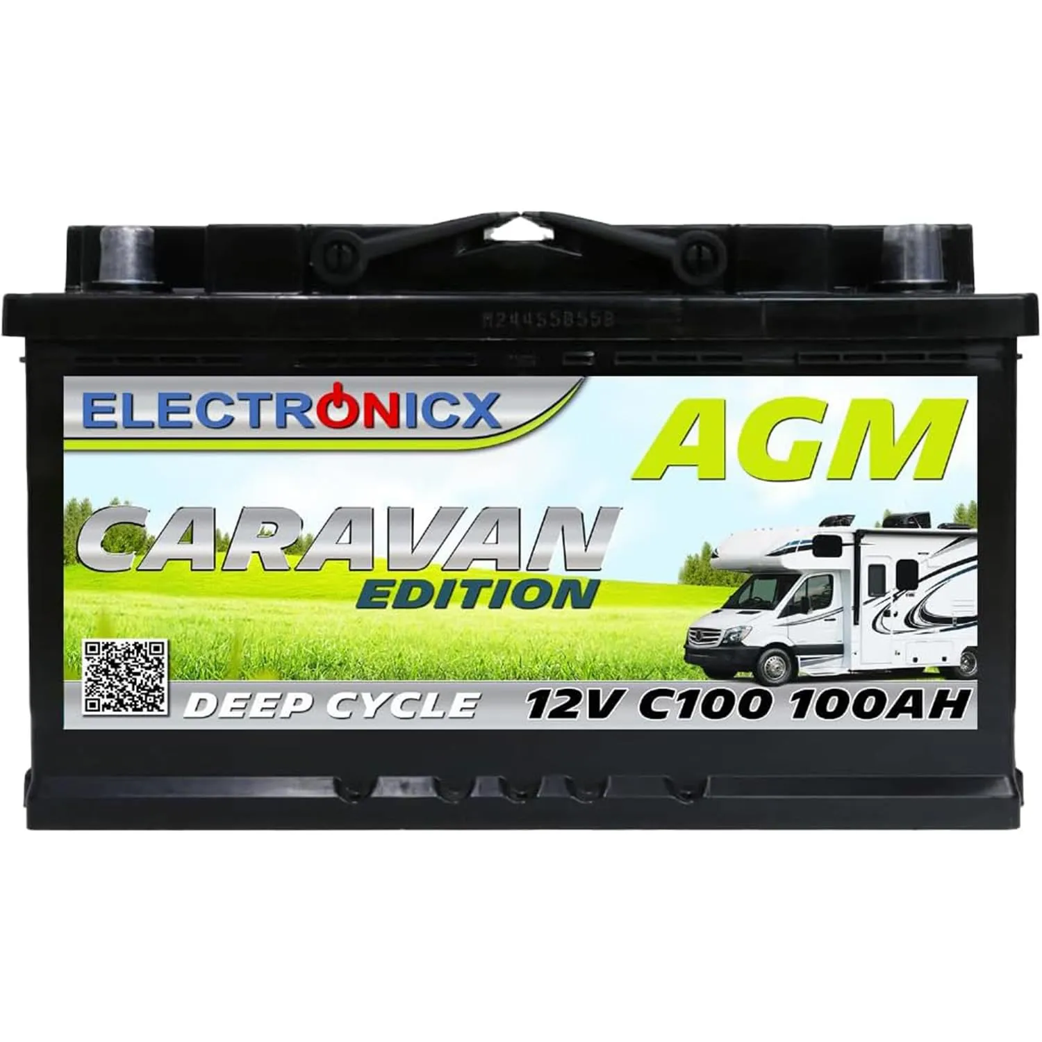 ELECTRONICX Batteria AGM a Scarica Lenta 12V 120Ah C100 Edizione Caravan