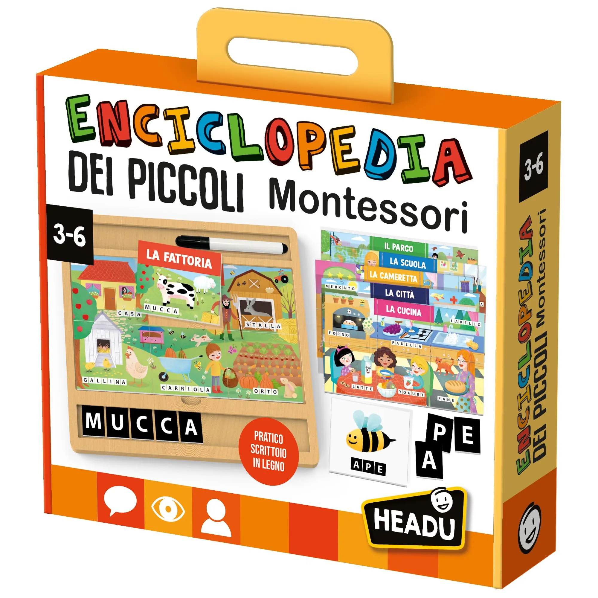 Headu Enciclopedia Dei Piccoli Montessori Scrivere Leggere E Conoscere Le Parole It57250 Gioco Educativo Per Bambini 3-6 Anni Made In Italy