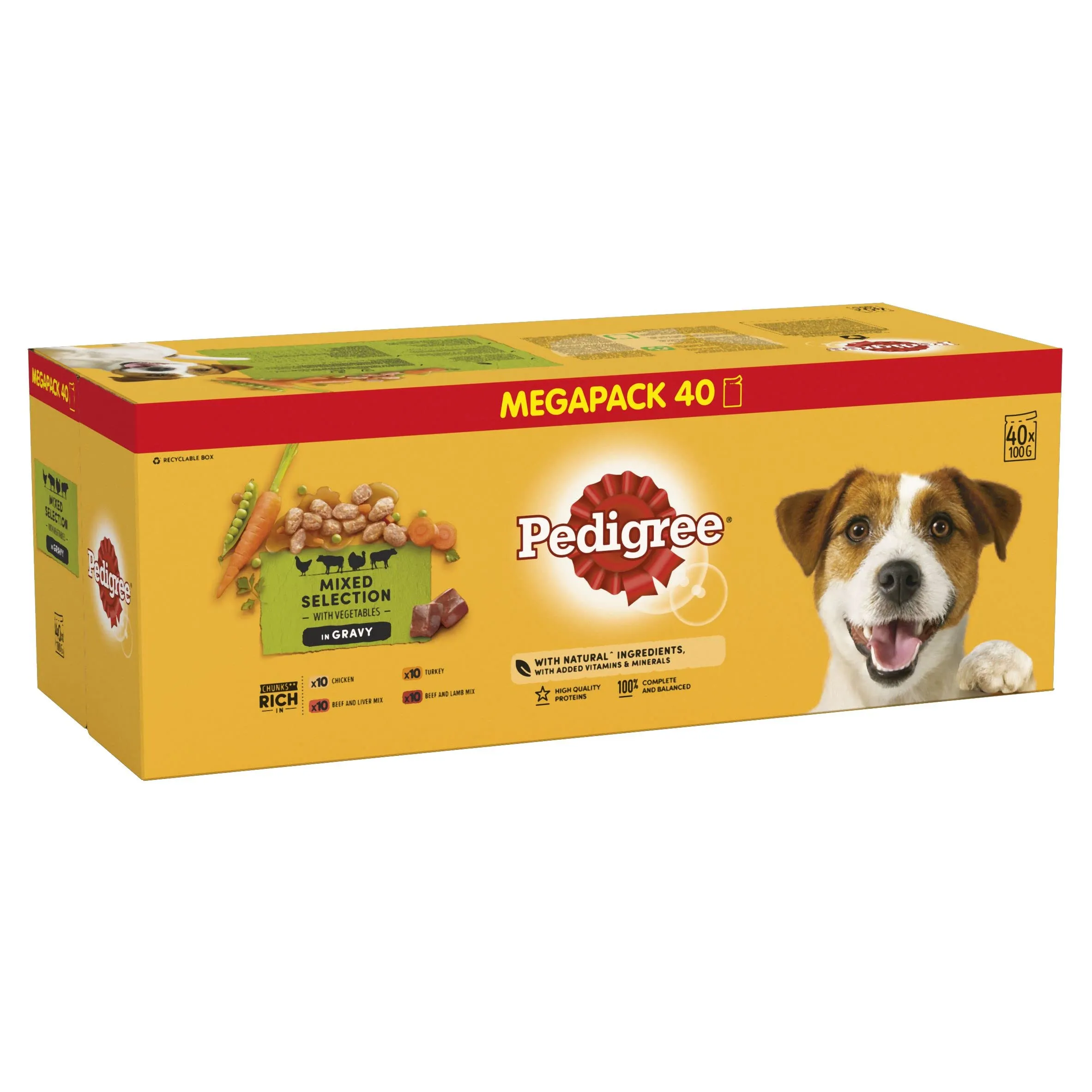 Pedigree Vital Protection, Cibo Umido per Cani Adulti, con Salsa, Multipack 40 x 100g