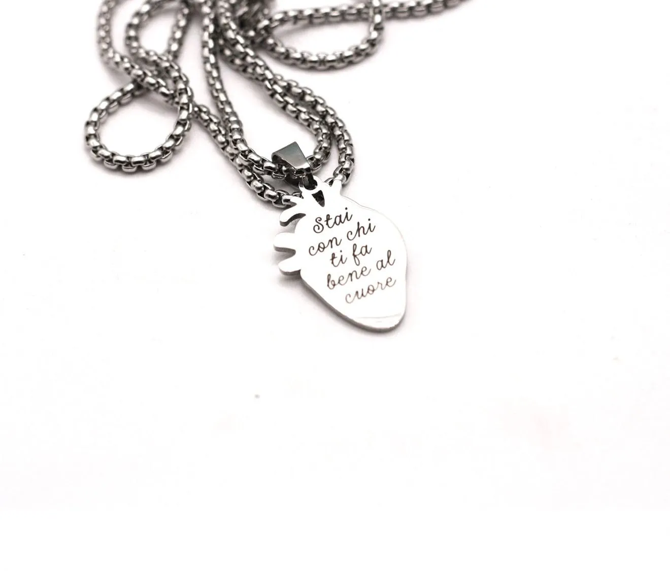 Collana Cuore Anatomico Personalizzabile in Acciaio Inossidabile