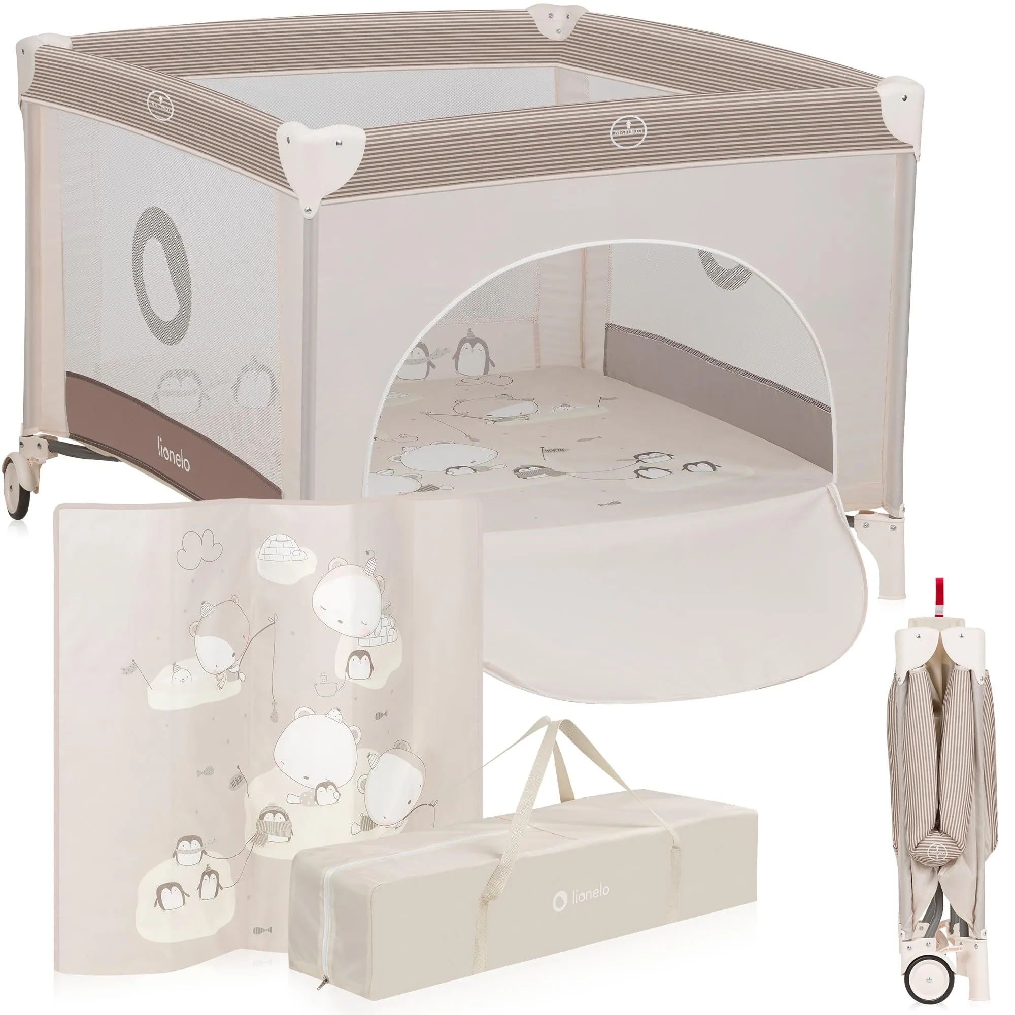 Lionelo Bonnie Box per Bambini Pieghevole - 100x100 cm