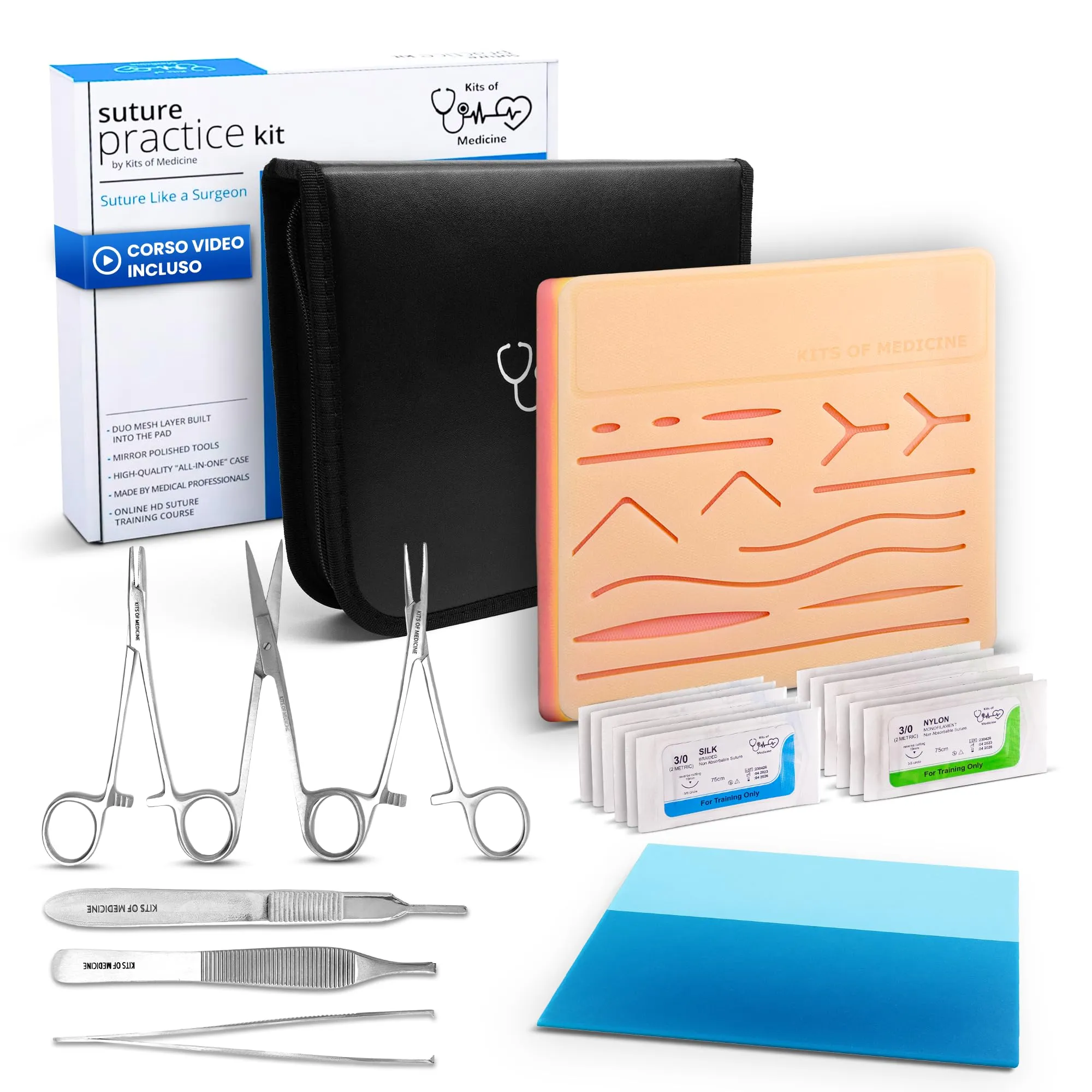 Kit di Sutura Completo con Corso Video in Italiano