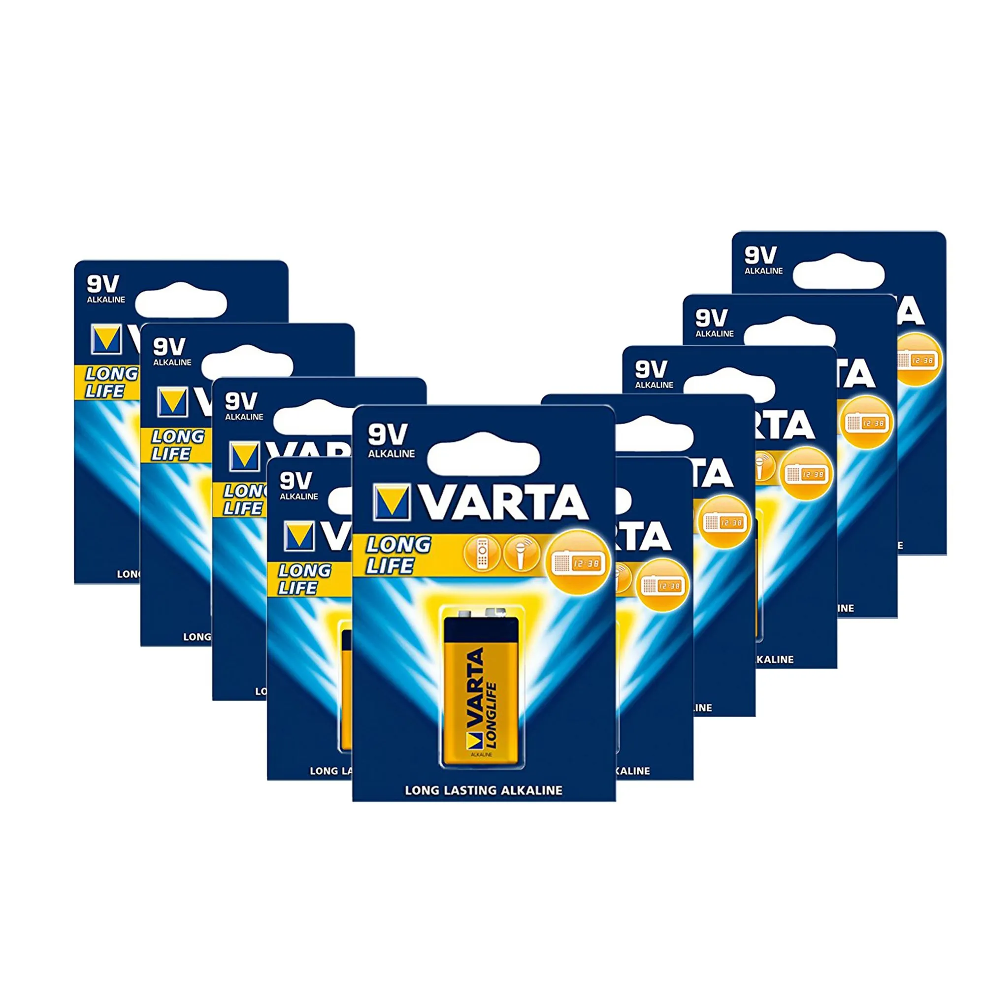 Varta Longlife Extra 9V Bloc - Batteria Alcalina Stilo