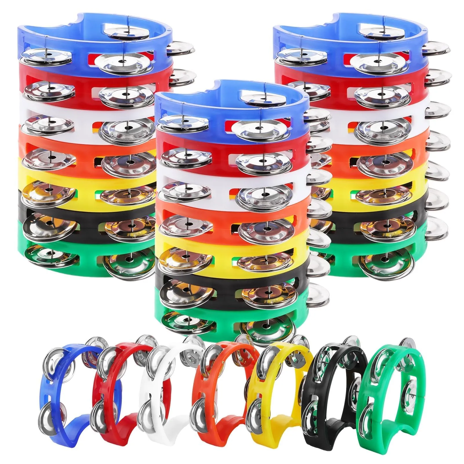 MIVIDE - Set di 21 Tamburelli Colorati a Mezzo Cerchio