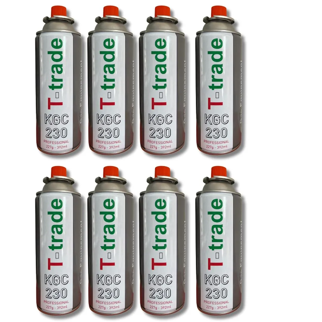 T-Trade Kit Bombolette Gas Butano Multipack 8 Pezzi