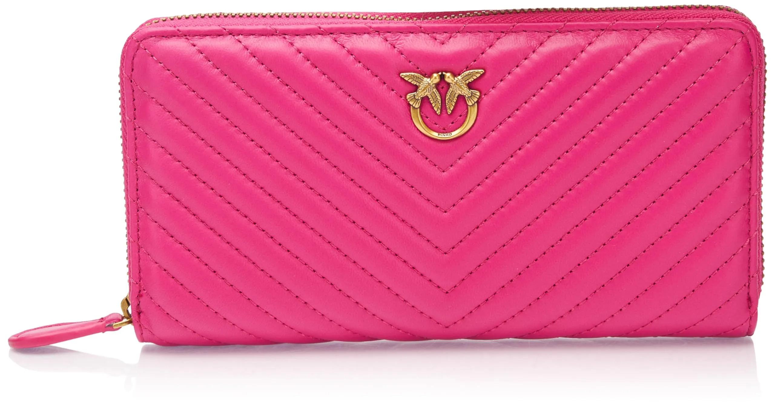 Pinko Ryder Zip Around Portafoglio in Nappa Chevron